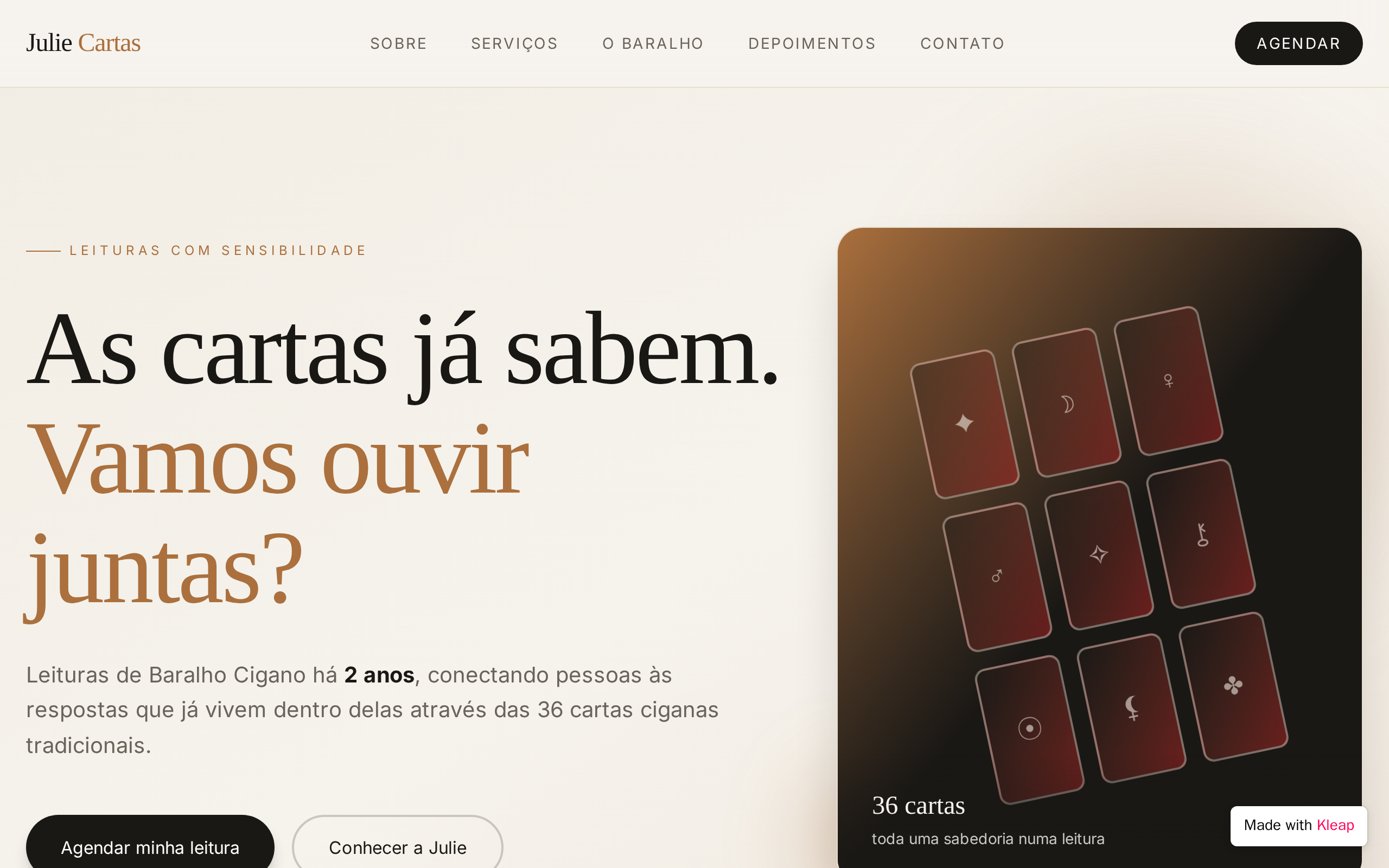 Baralho Cigano Julie website example