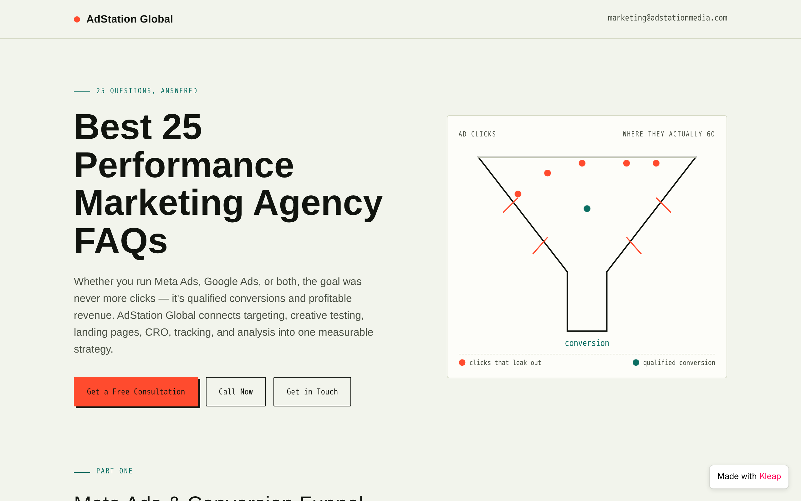 Best 25 Performance Marketing Agency FAQs website example