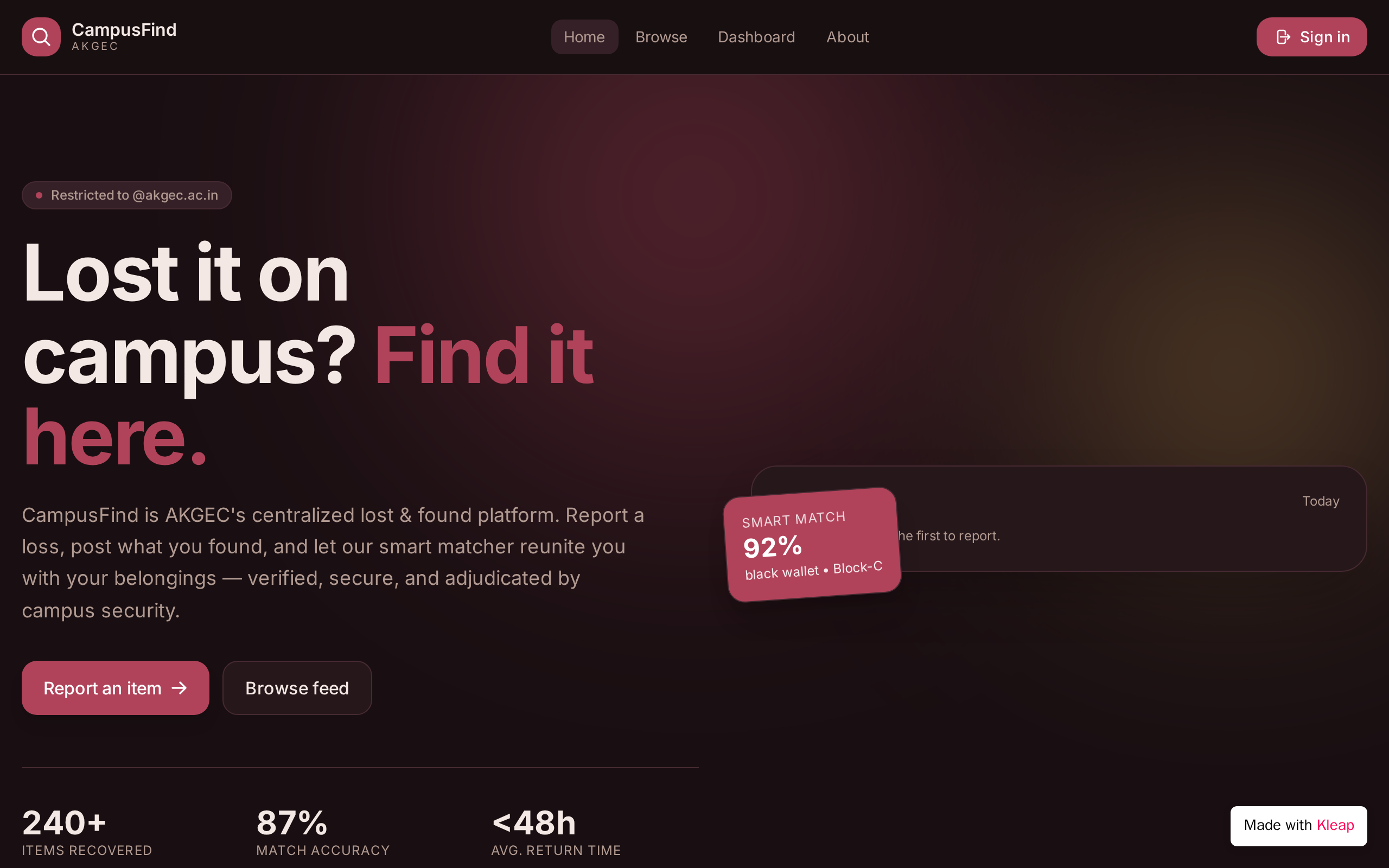 CampusFind website example