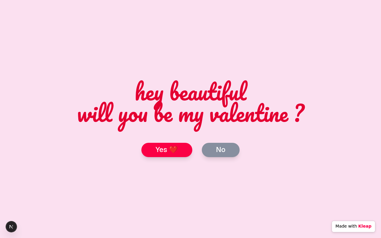 hey beautiful will you be my valentine website example