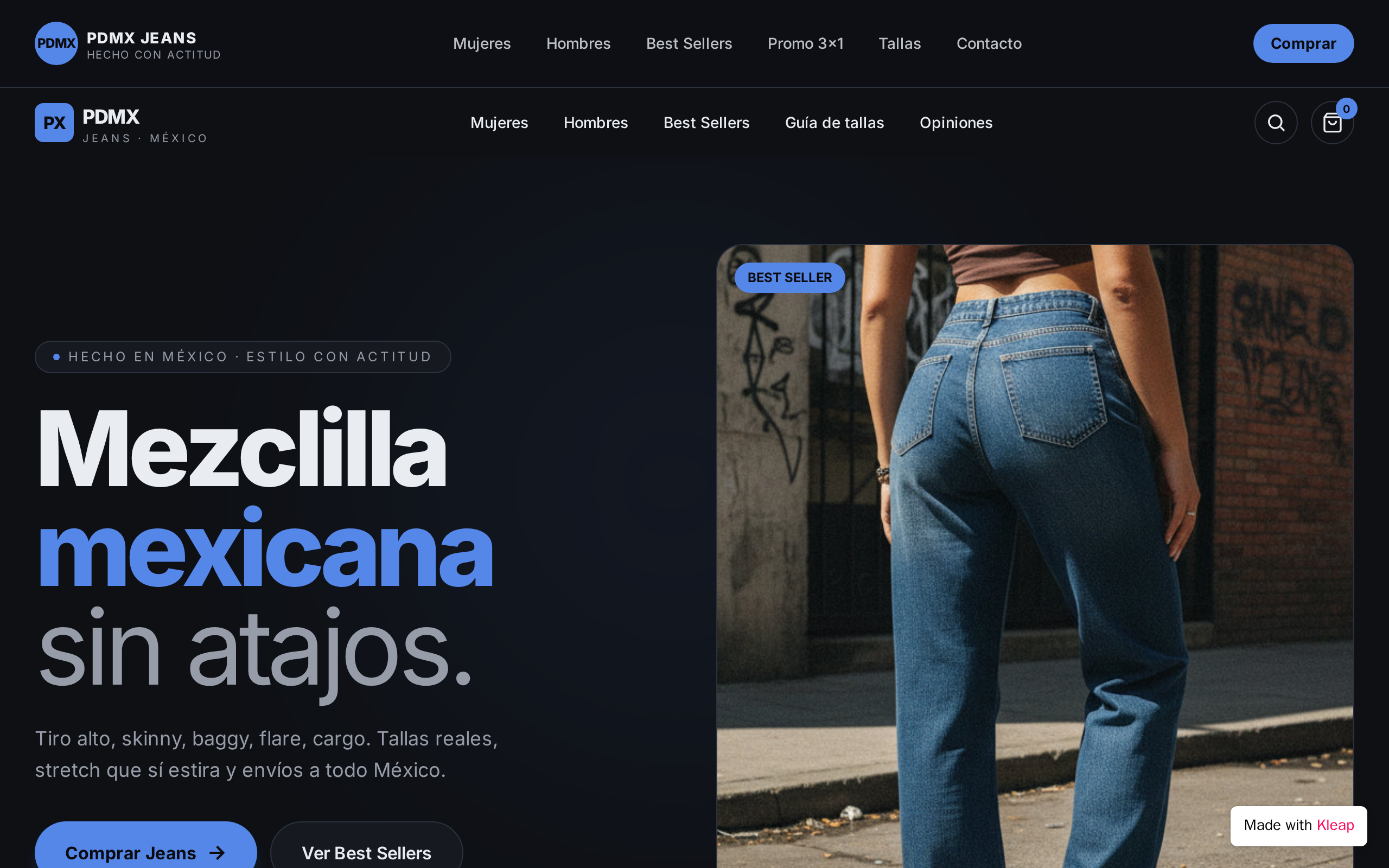 PDMX Jeans website example