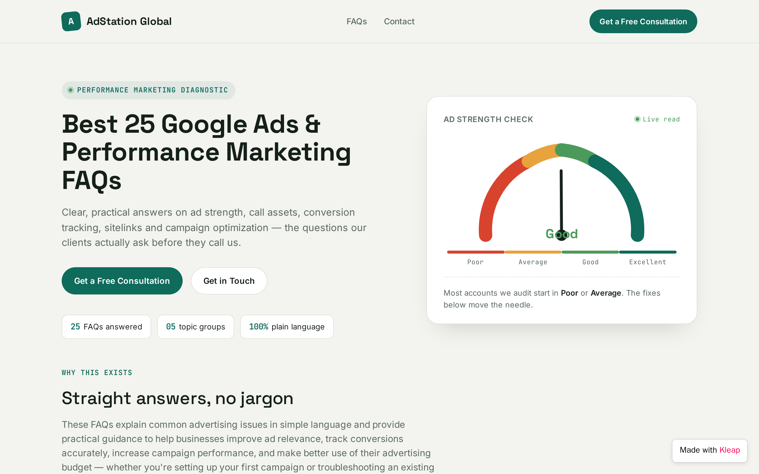 Best 25 Google Ads & Performance Marketing FAQs website example