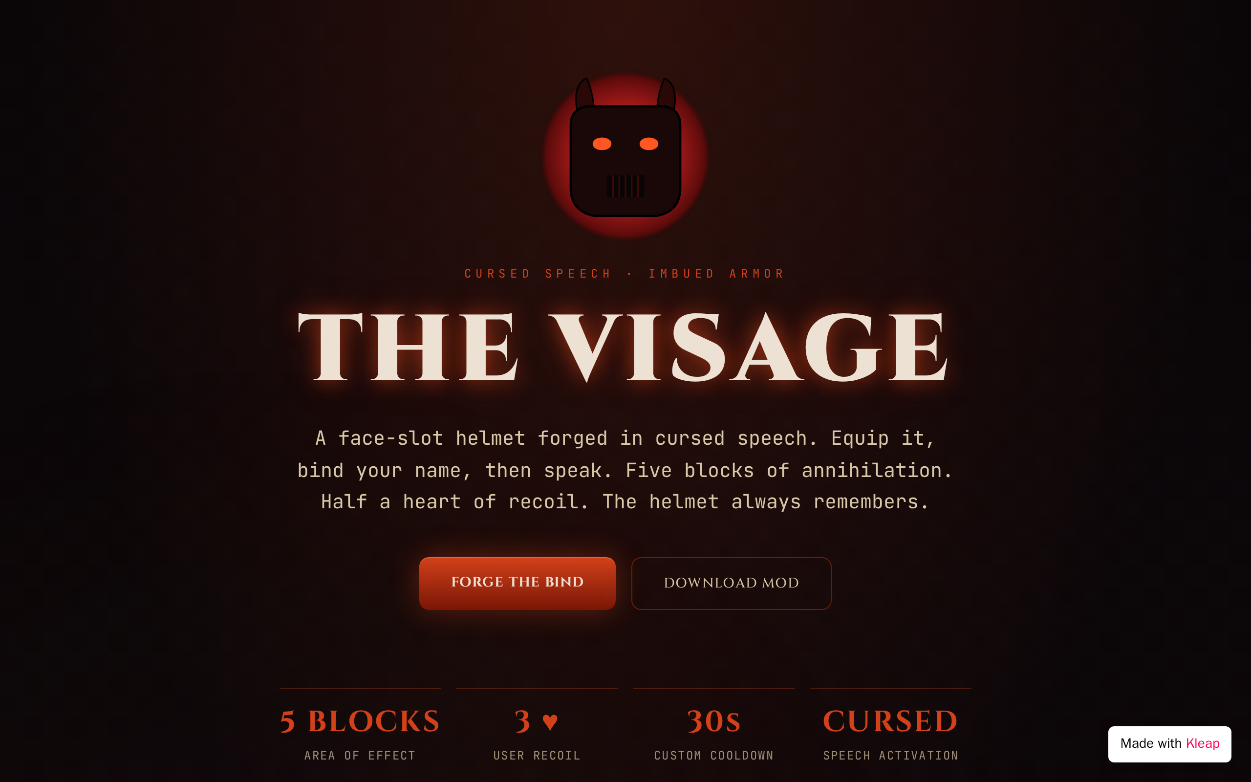 Demonvox Helmet website example