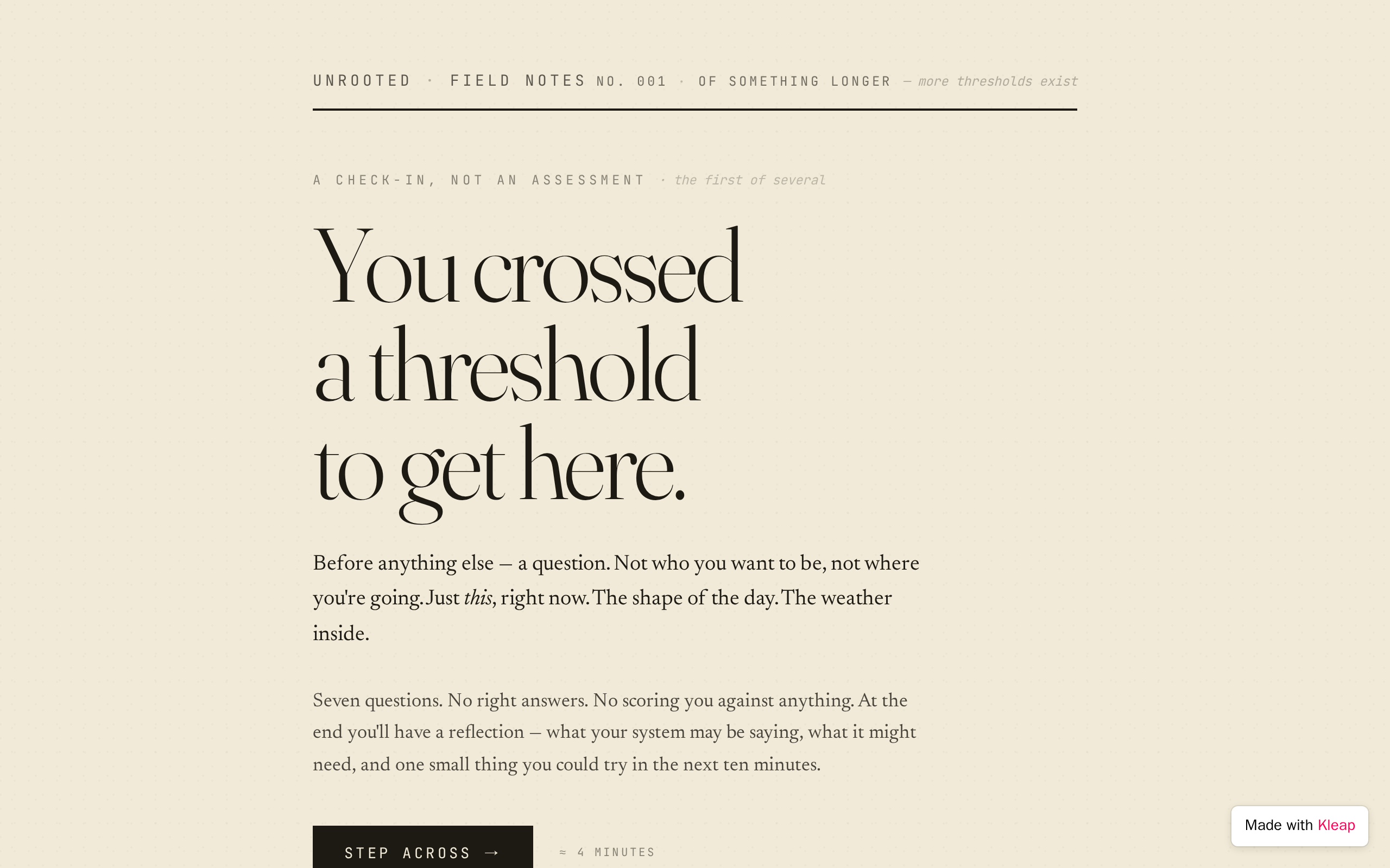 The Threshold Check website example