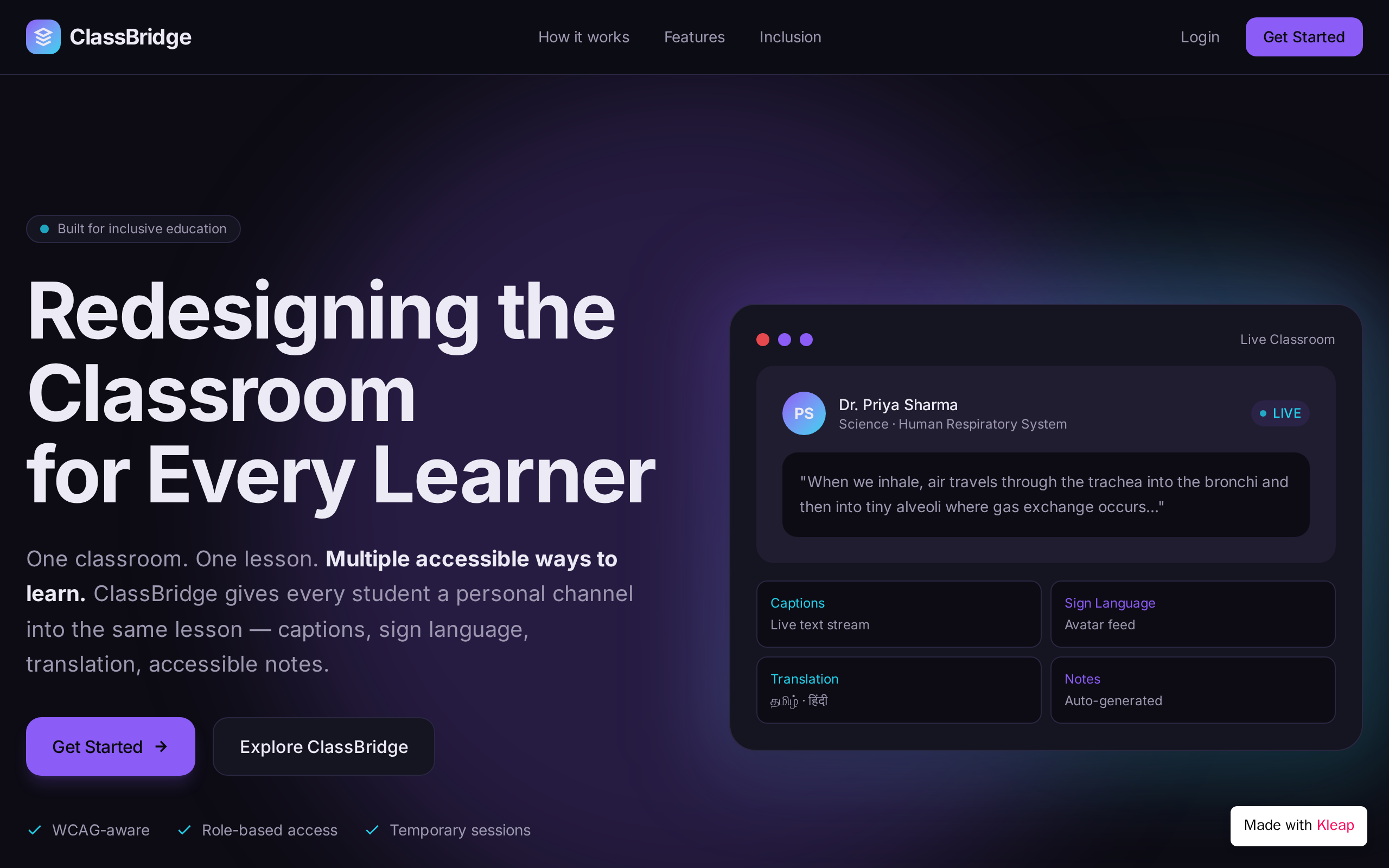 Every Learner website example