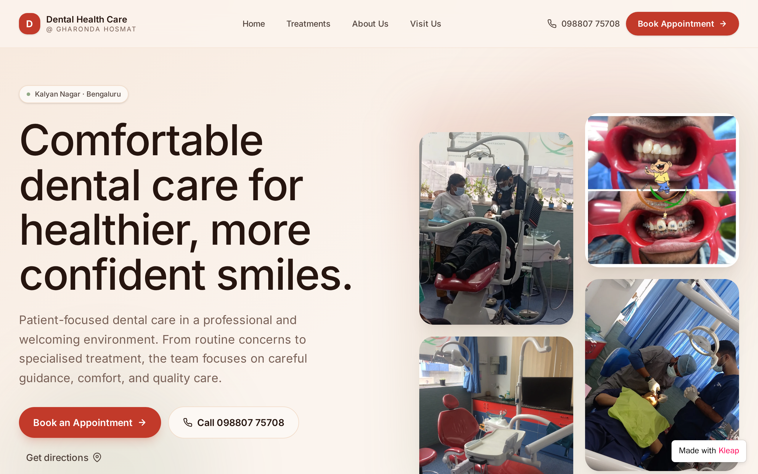 Dental Health Care & Research Unit website example