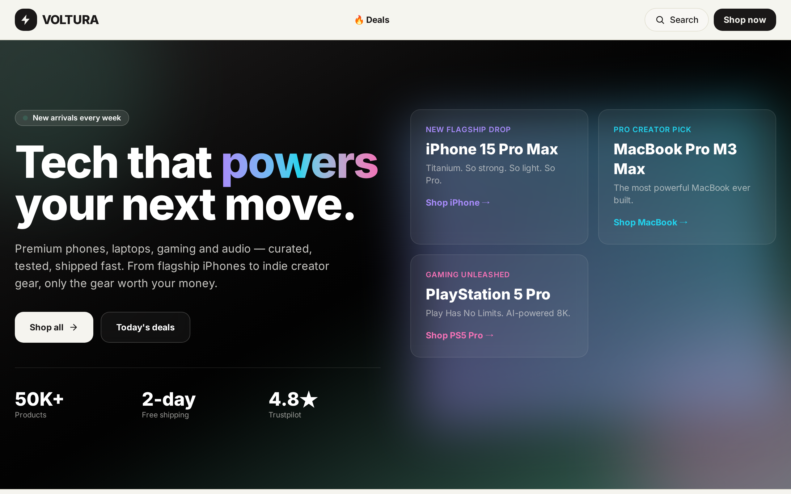 ShopHub website example