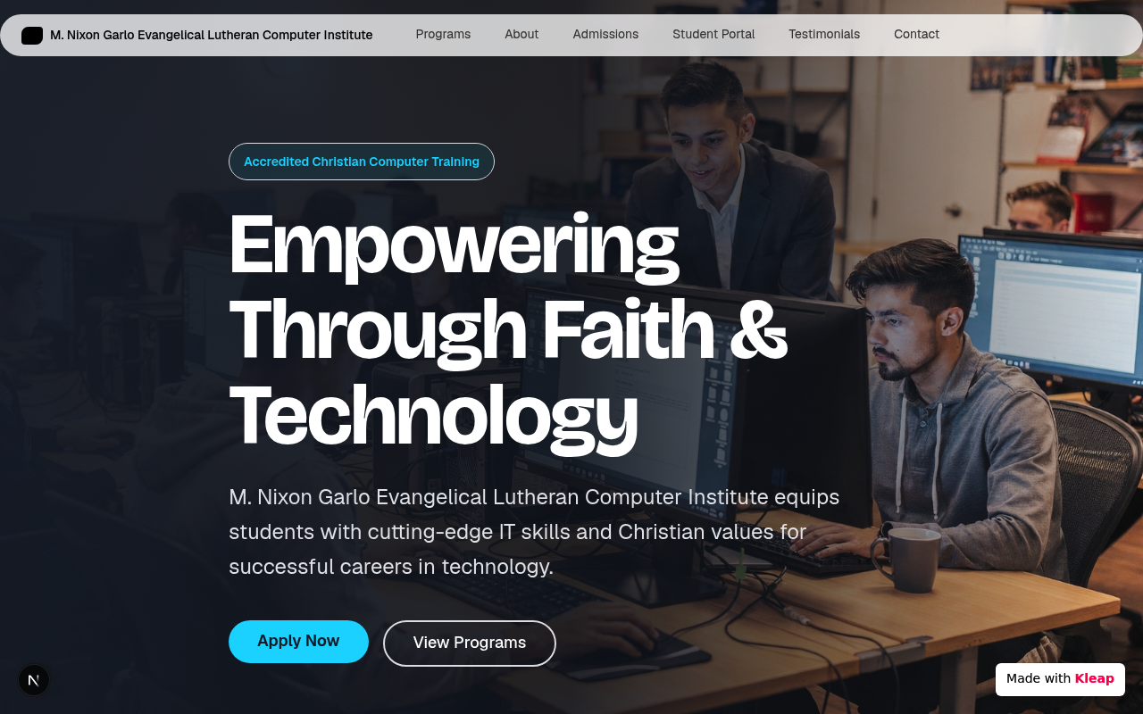 Nixon Garlo Evangelical Lutheran website example