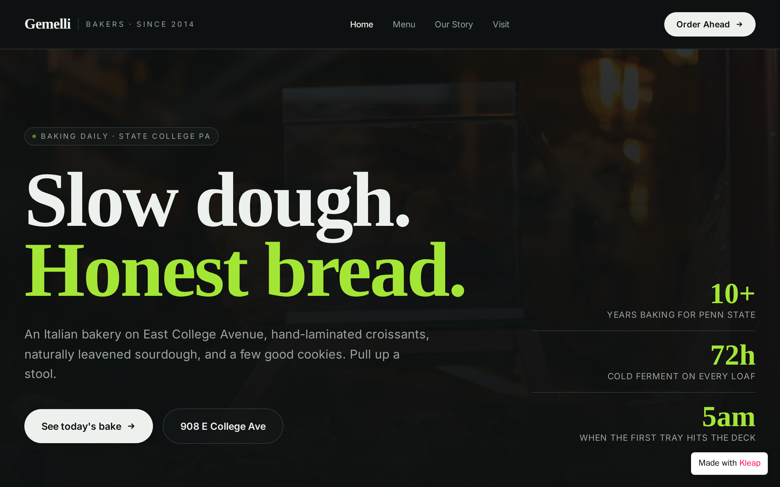 Gemelli Bakers — built with Kleap