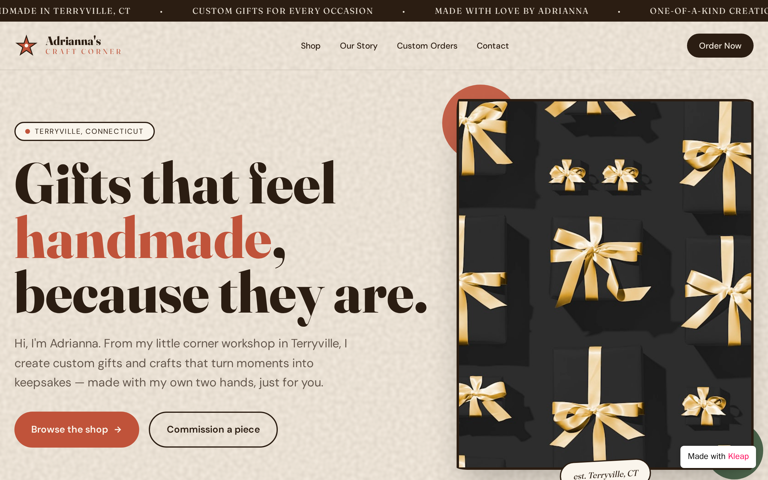 Craft Corner	Terryville website example