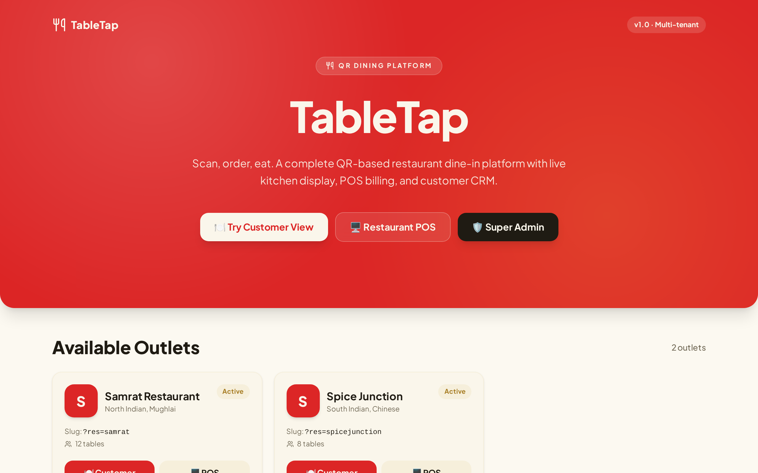 TableTap — built with Kleap