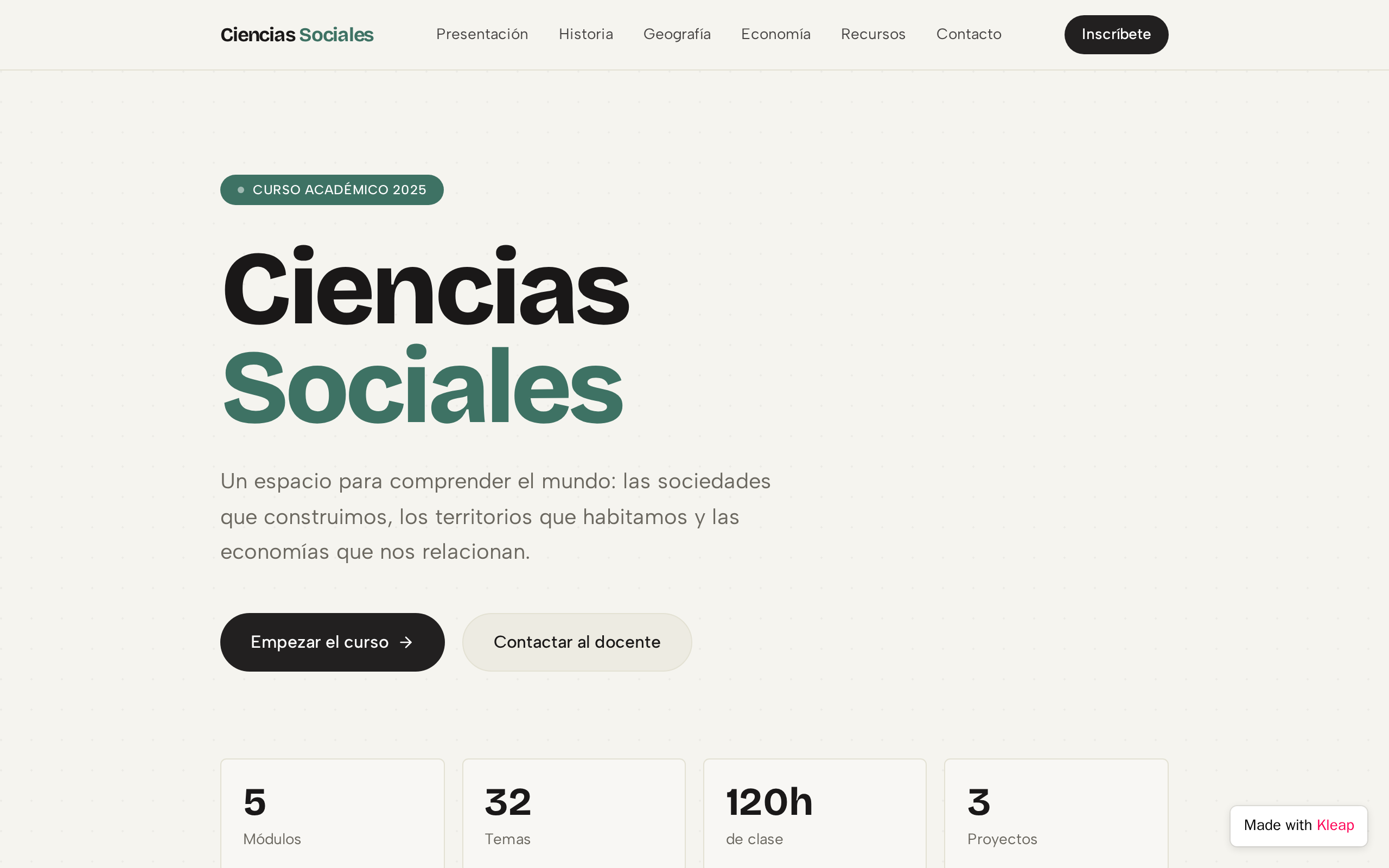 Ciencias Sociales website example