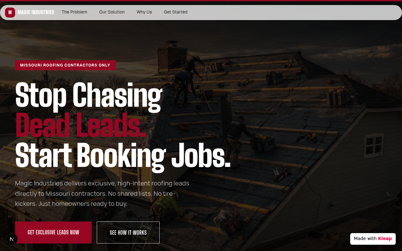 Magic Industries website example