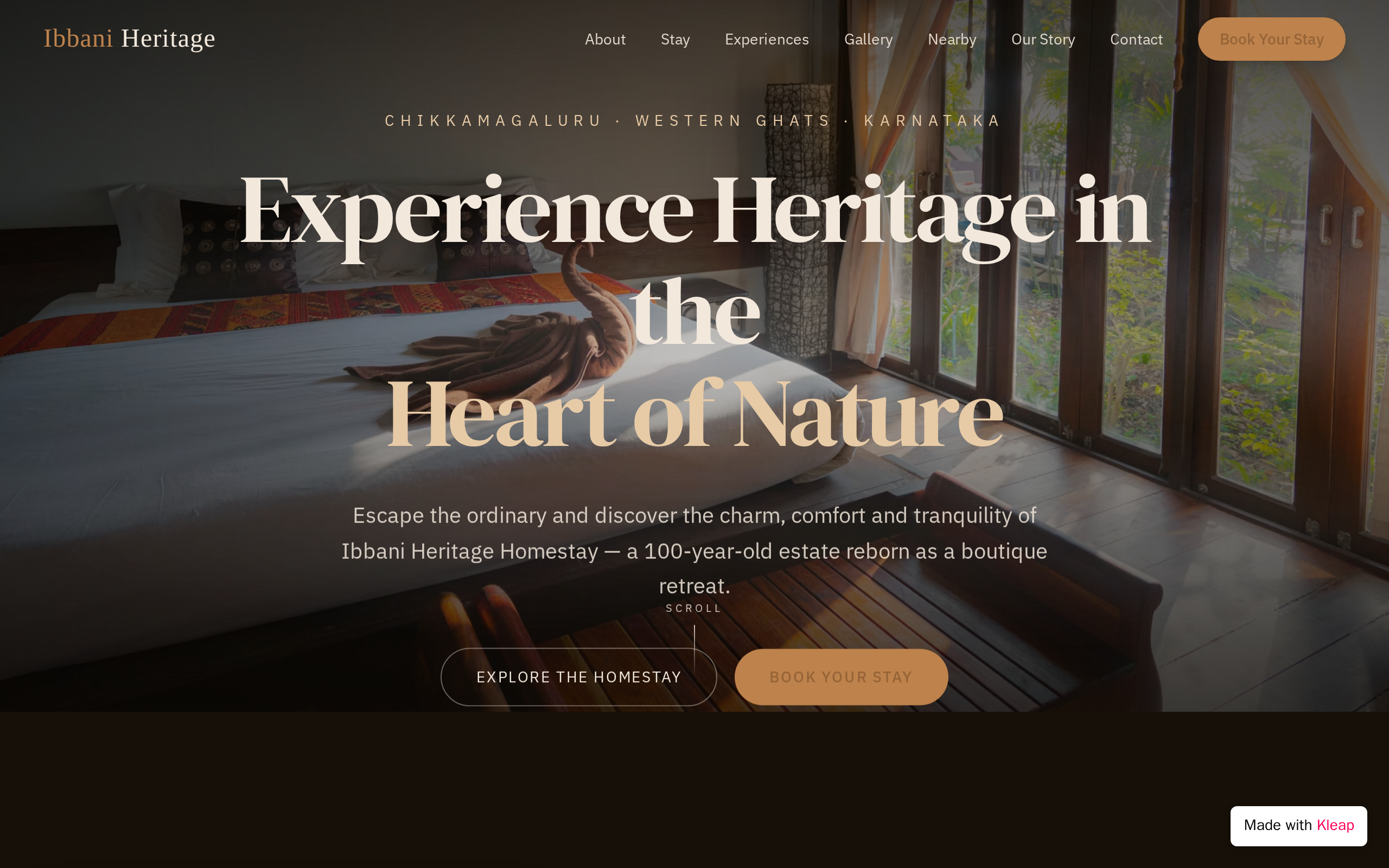 Ibbani Heritage Homestay website example