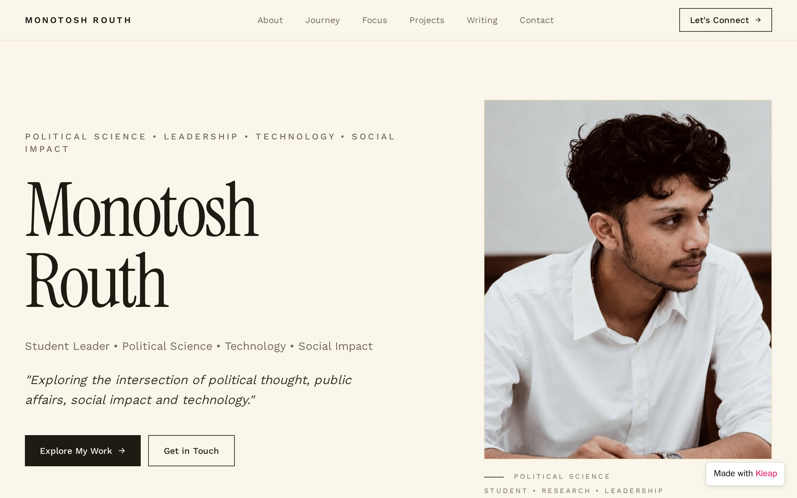 Monotosh Routh — Personal Site website example