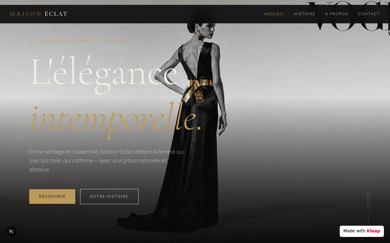 Maison Éclat website example