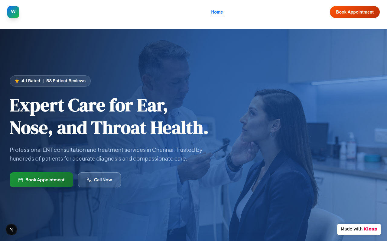 Sri Sai ENT Centre website example