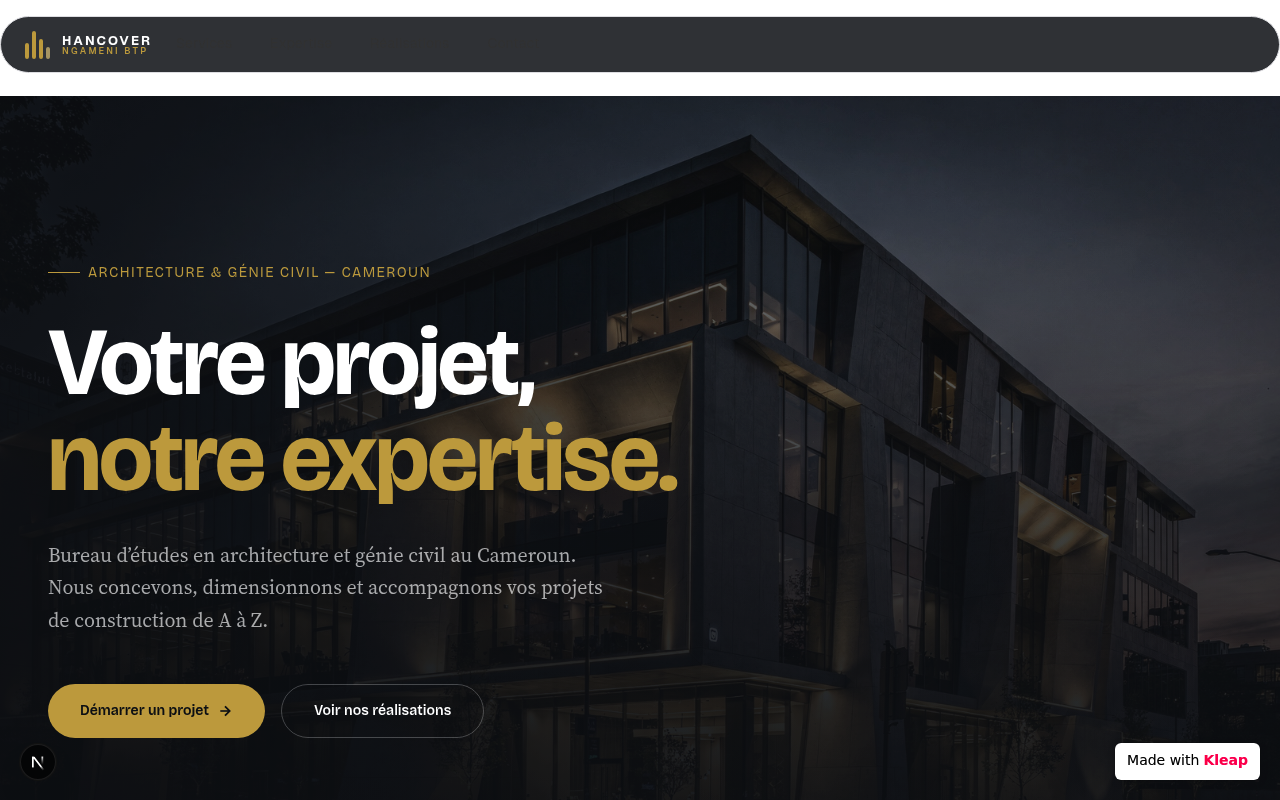 Conception Architecturale website example