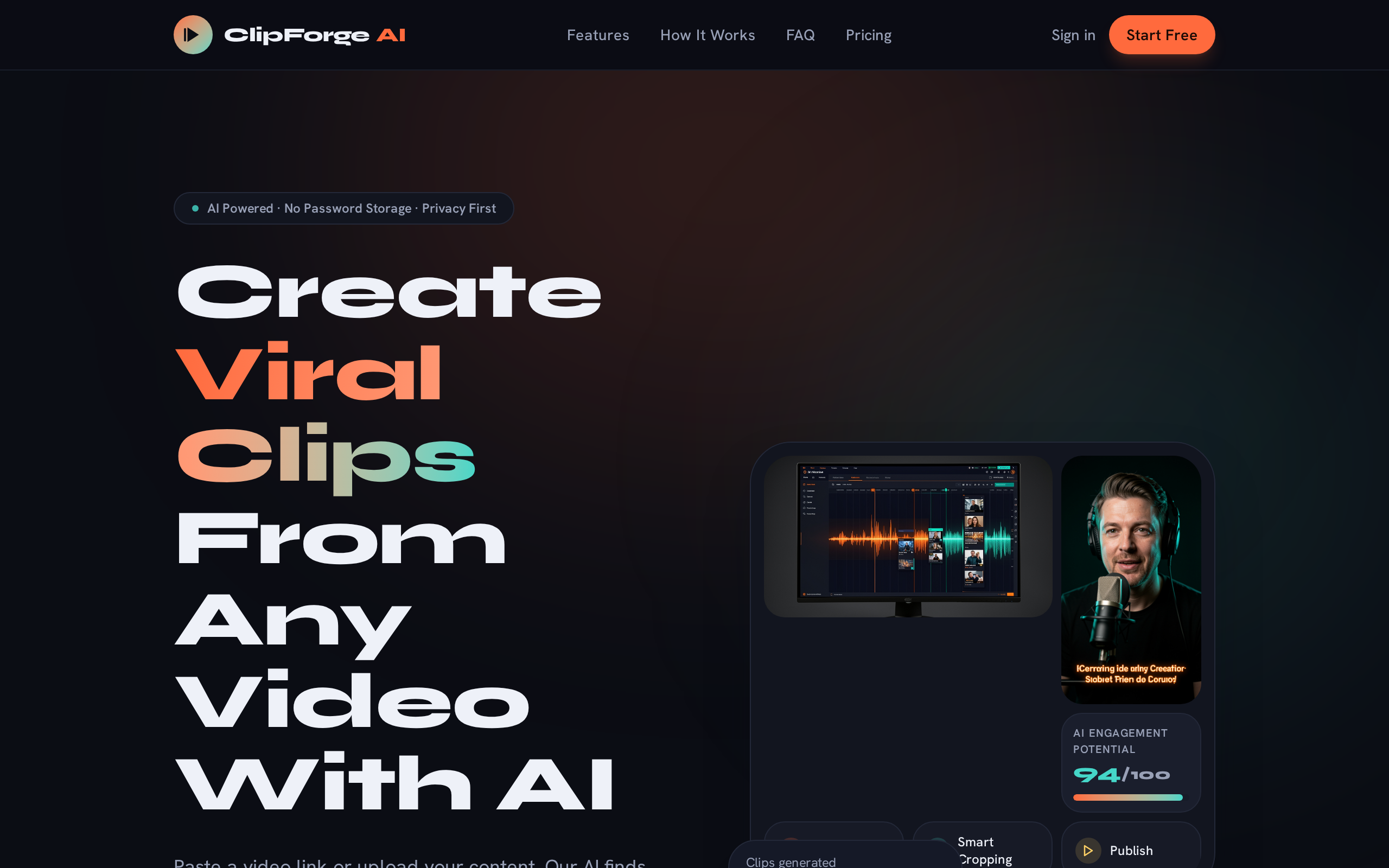 ClipForge AI website example