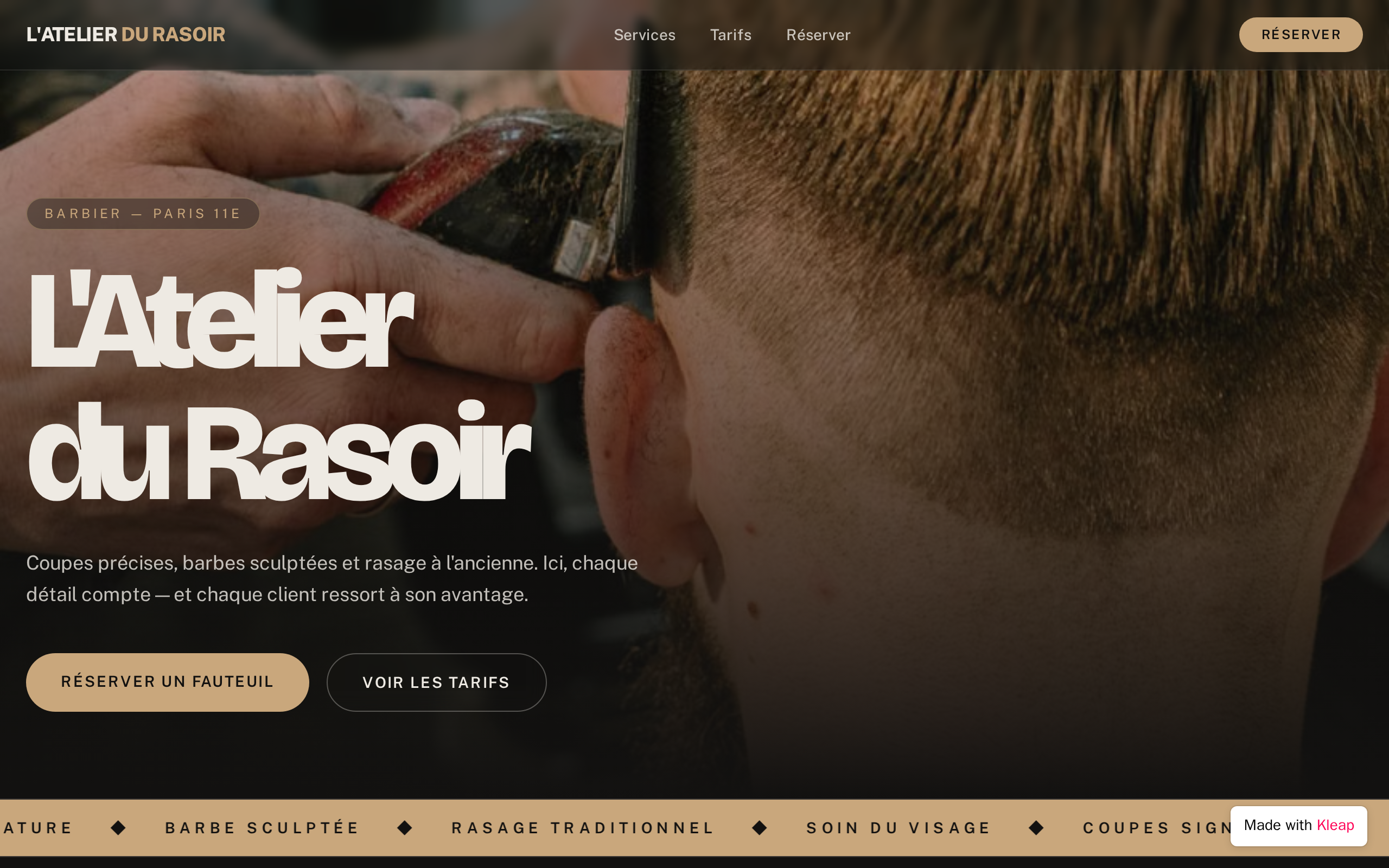 Atelier Barber website example