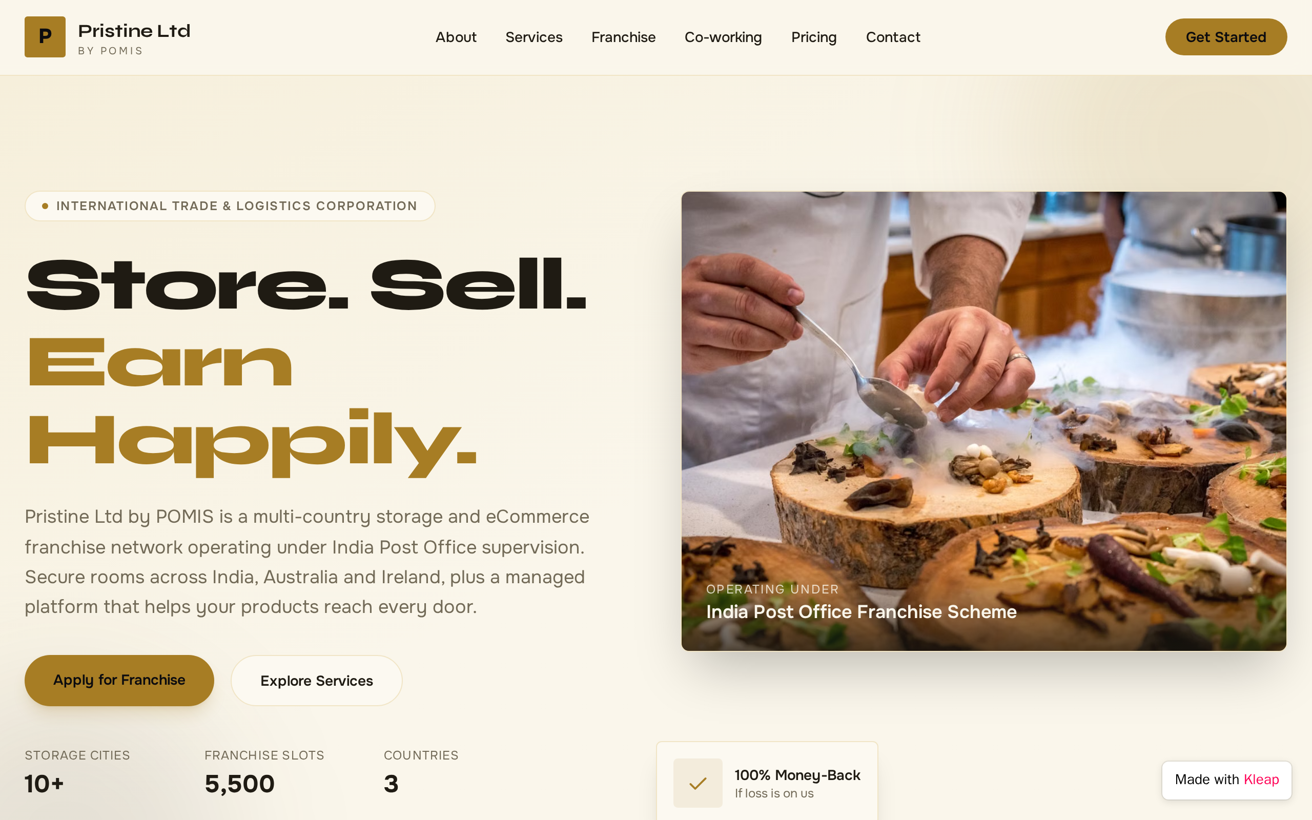 Pristine Ltd By website example