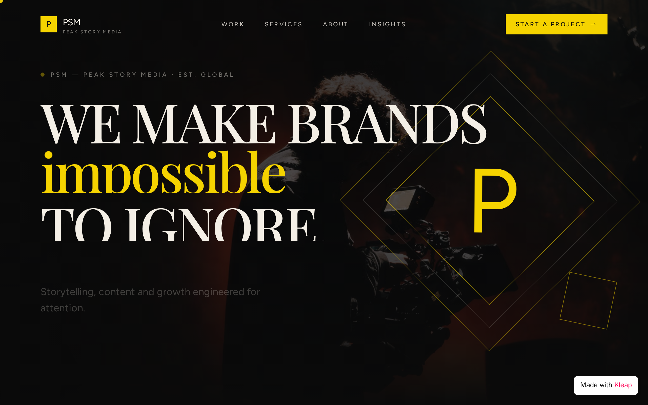 Peak Story Media website example