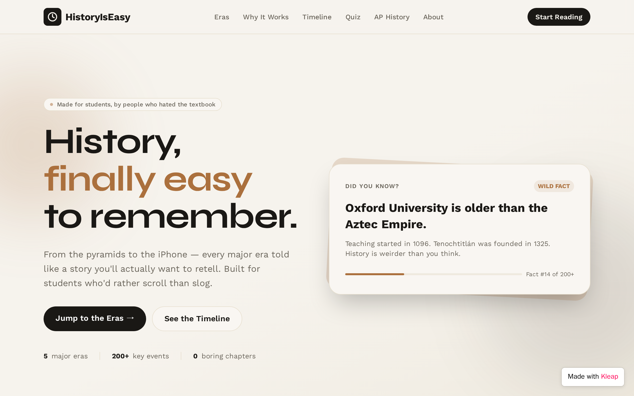 HistoryIsEasy website example