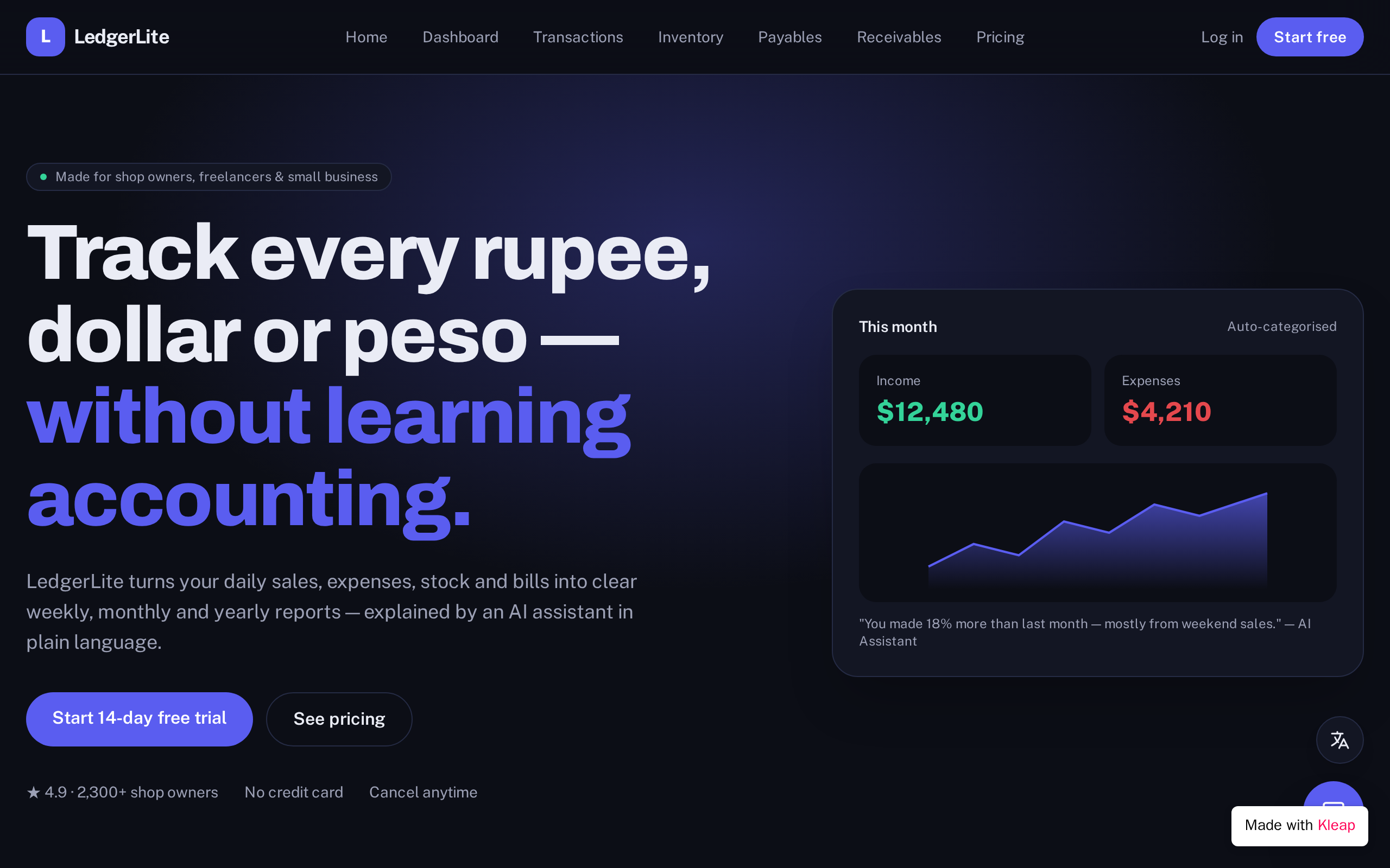FinBooks website example