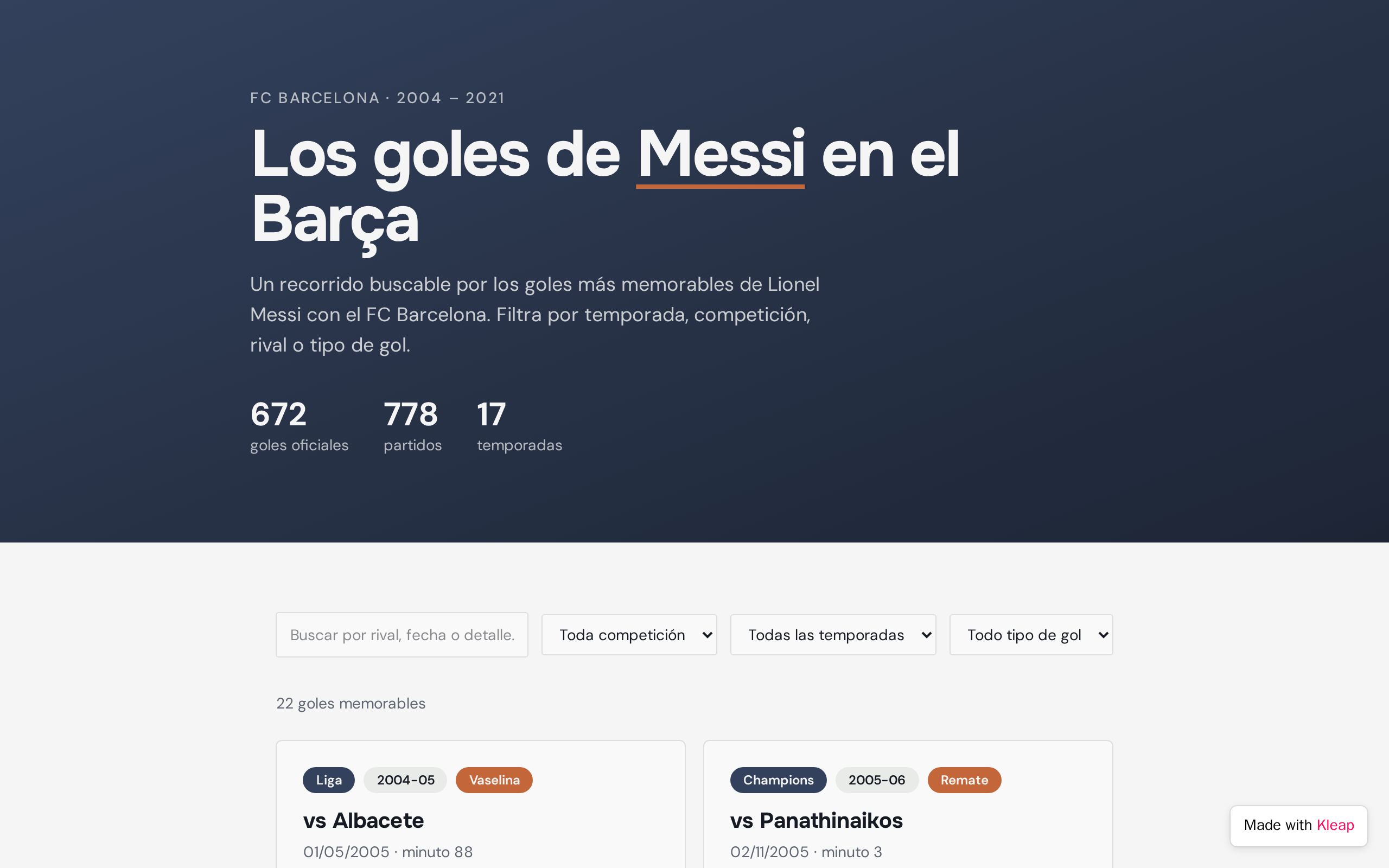GolBlaugrana website example