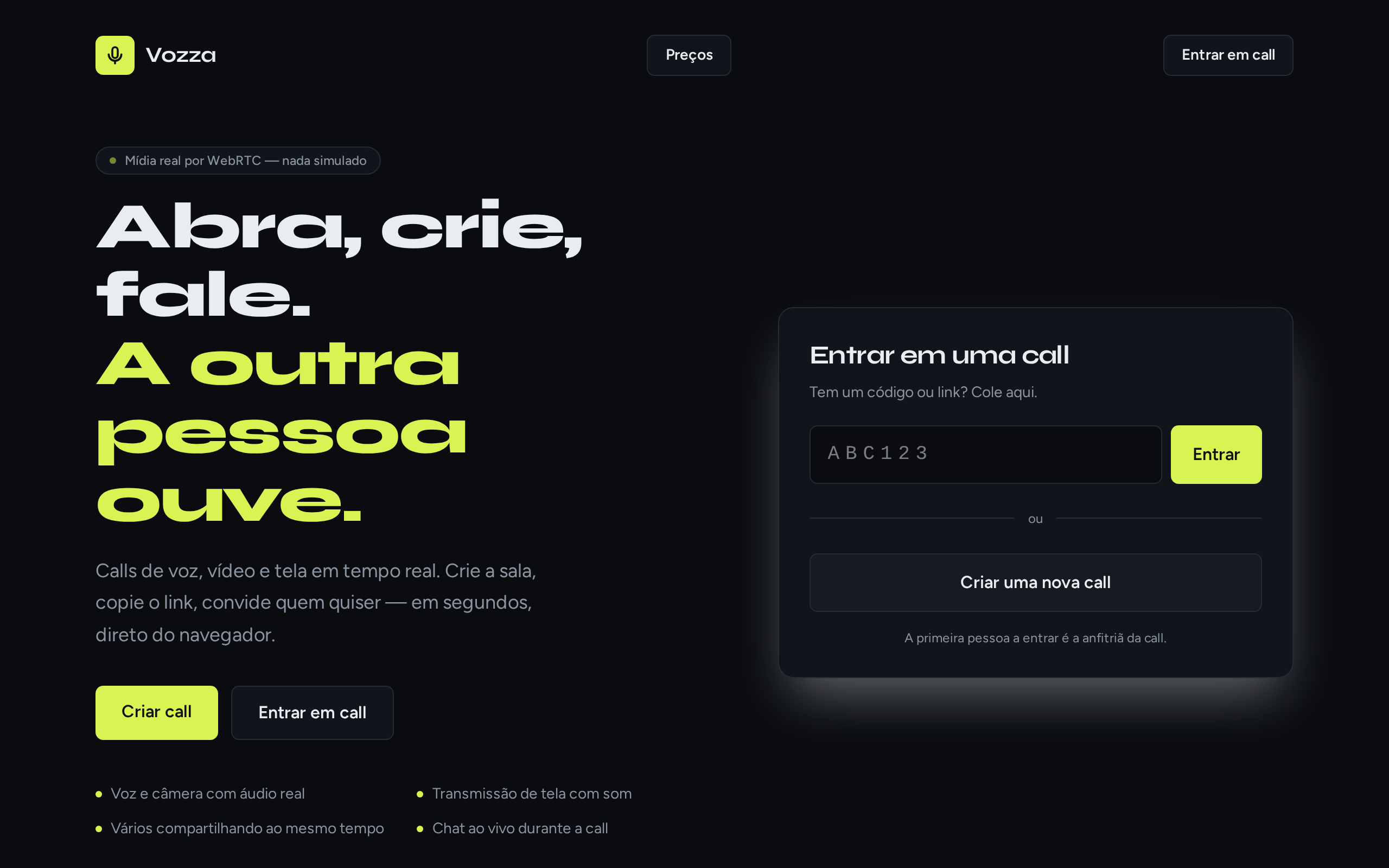 VoxCall website example