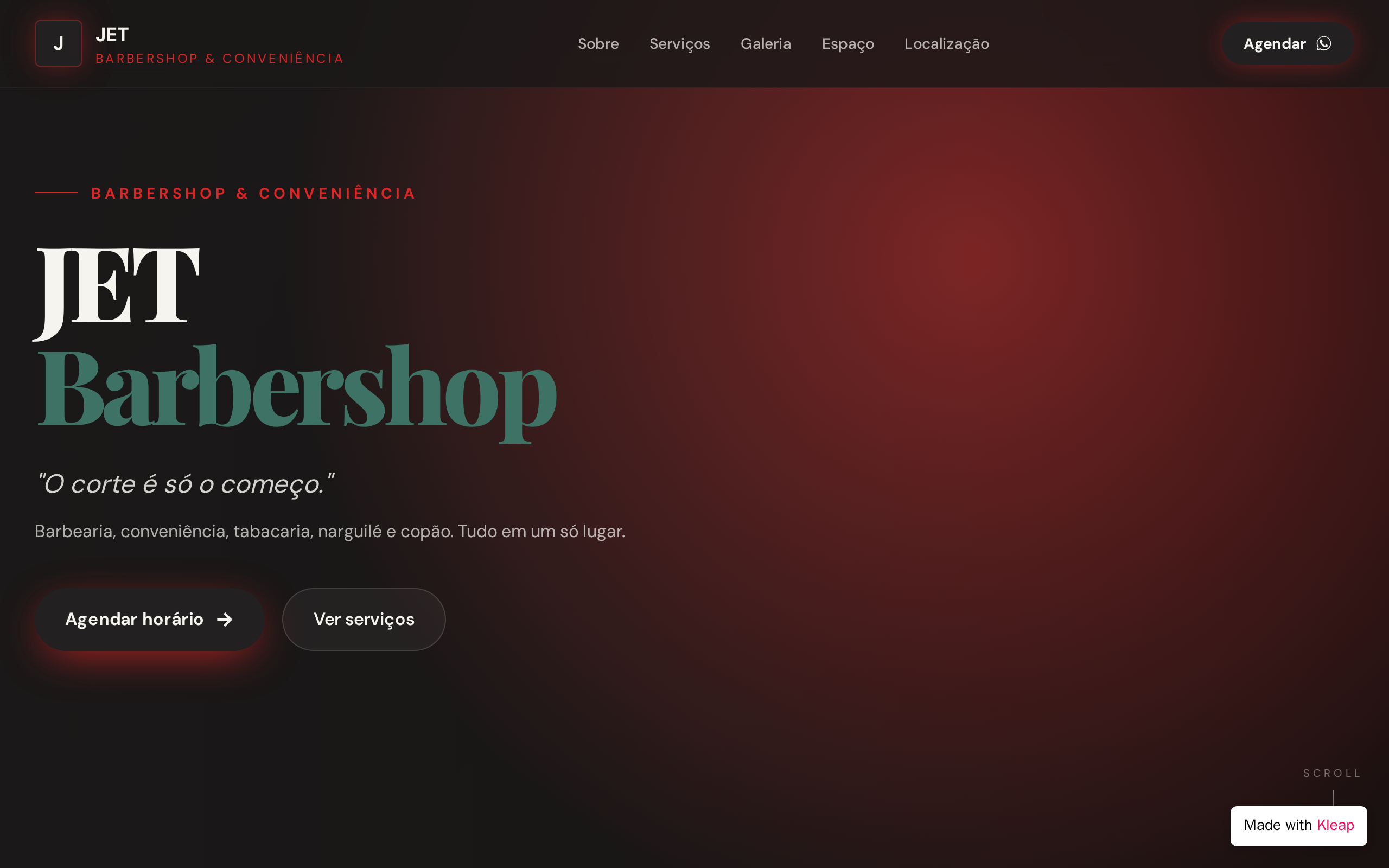 Jet Barbershop website example