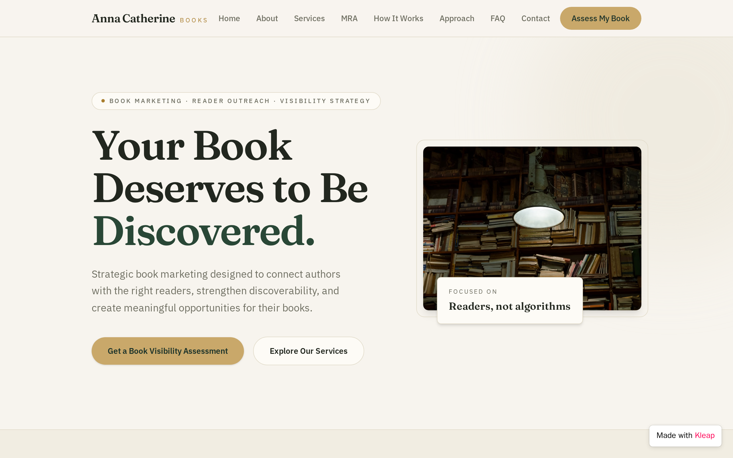 Anna Catherine Books website example