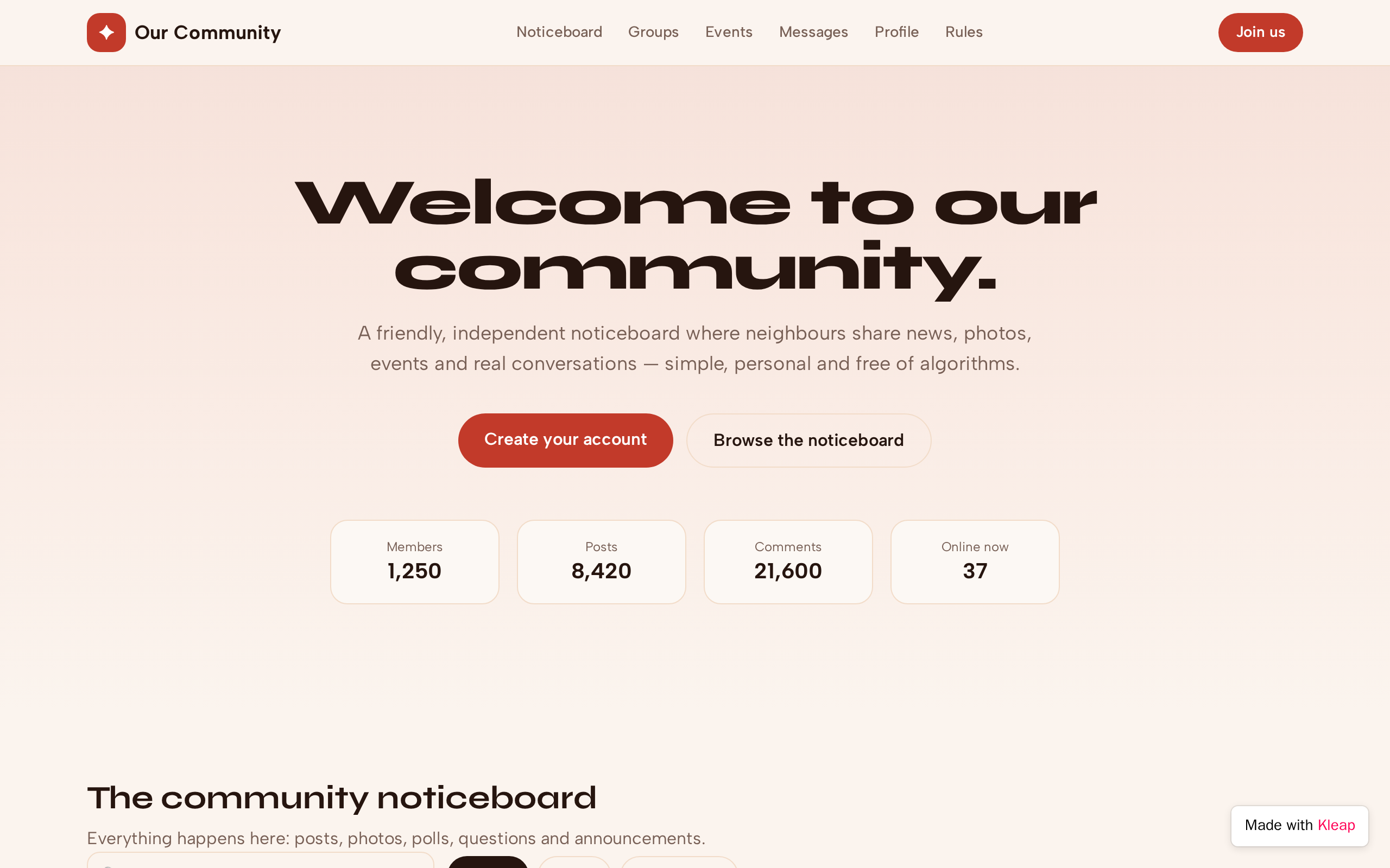 The Commons website example