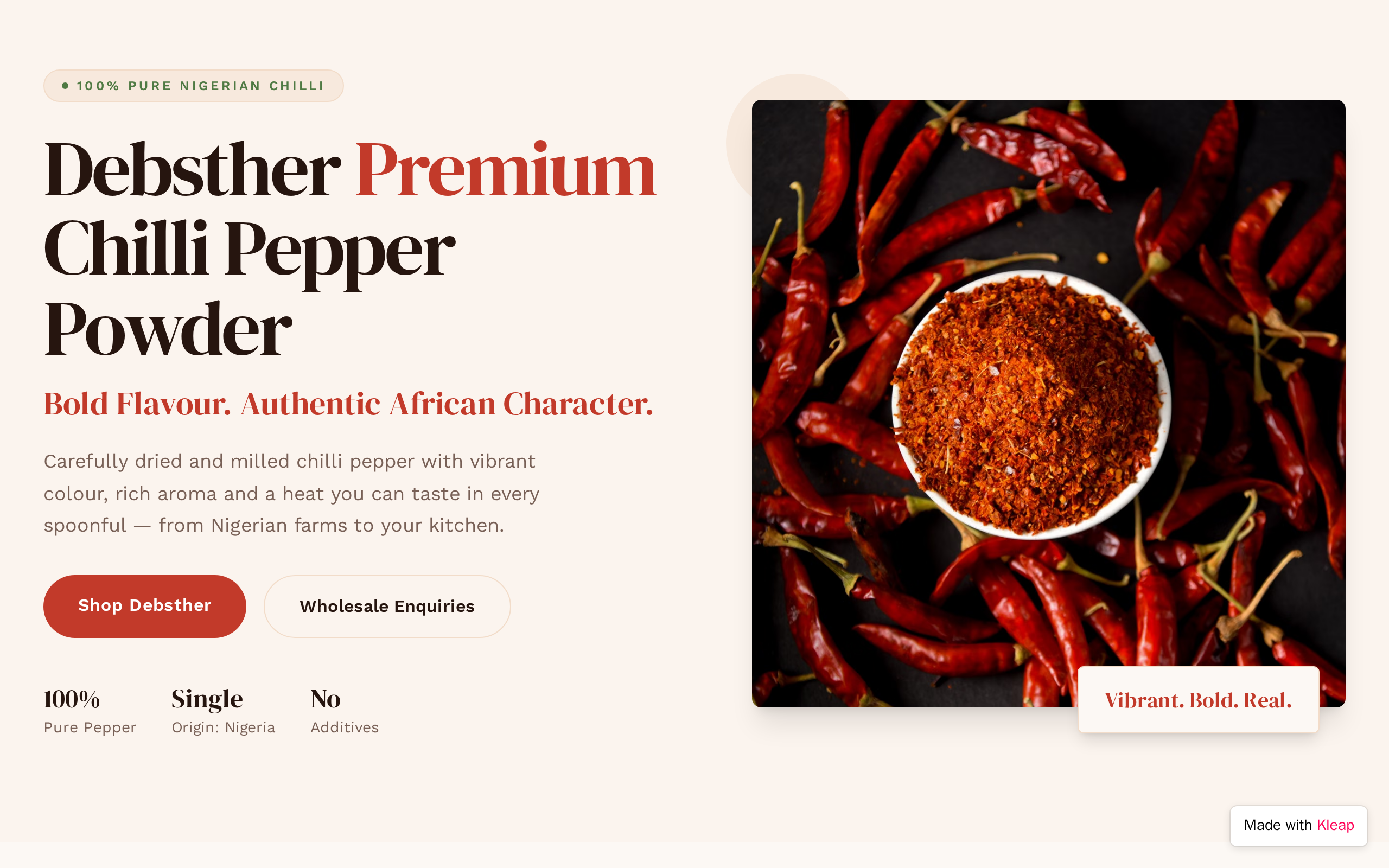 DEBSTHER PREMIUM CHILLI PEPPER POWDER website example