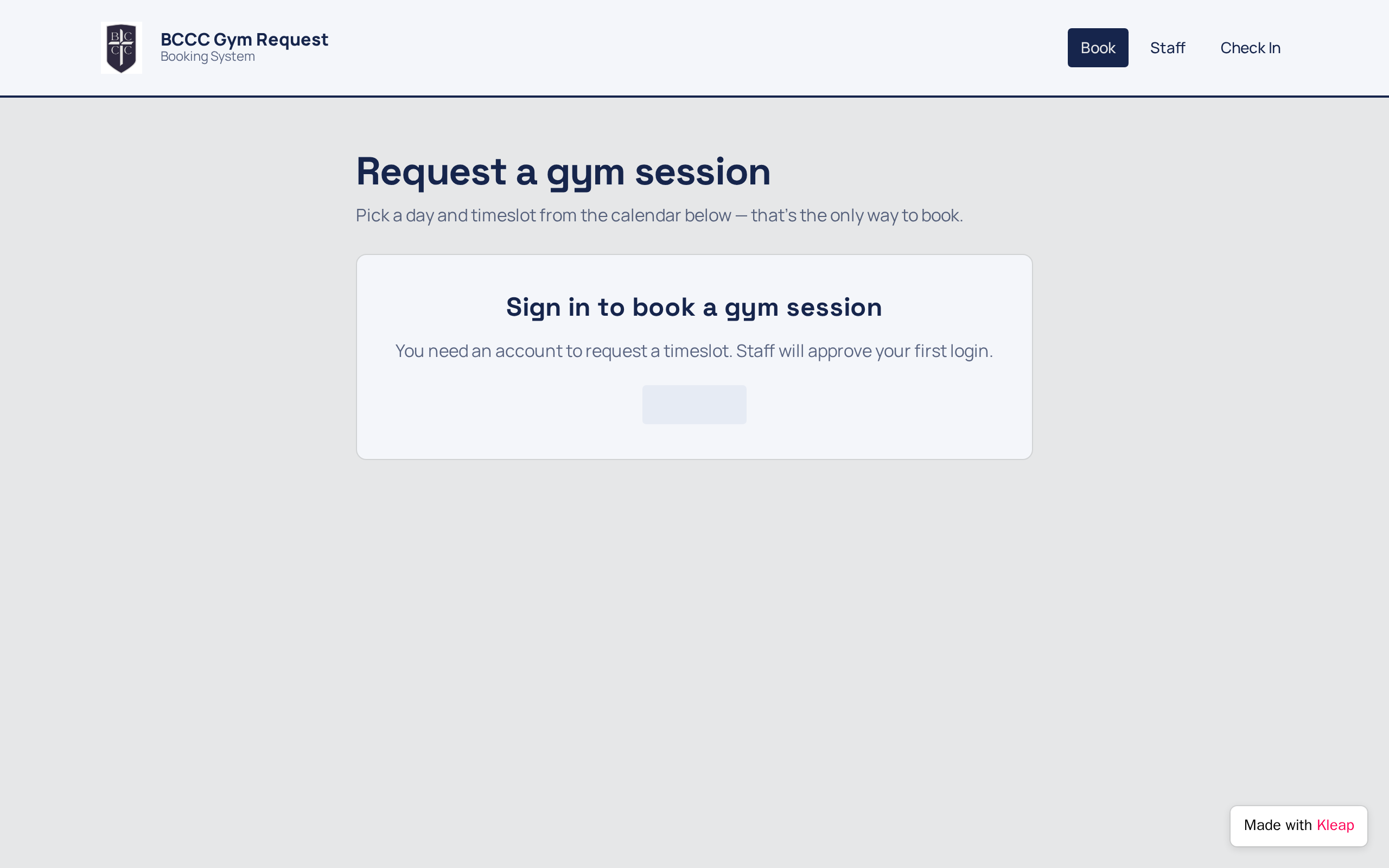 BCCCgym website example