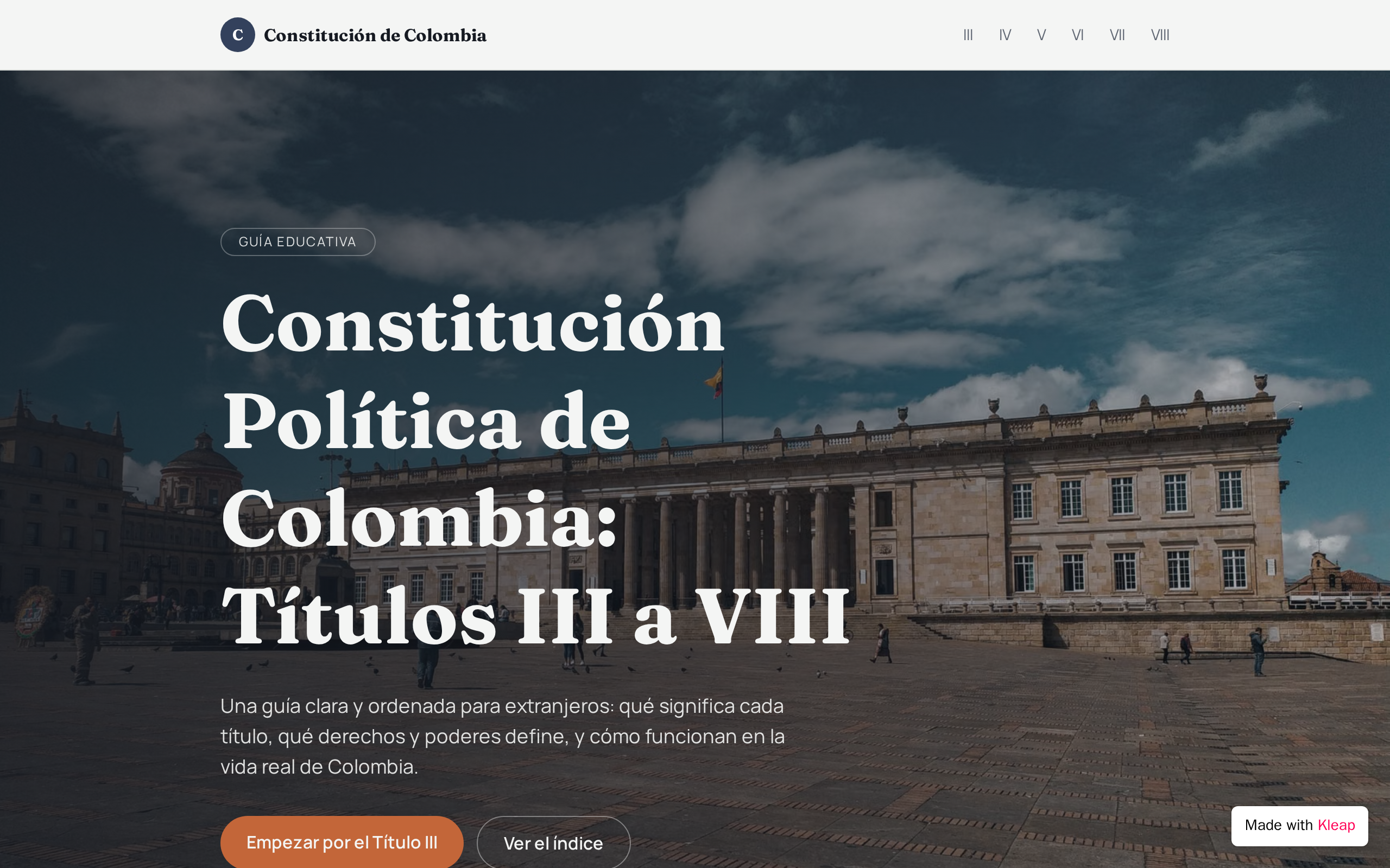 Constitución Colombia Guía website example