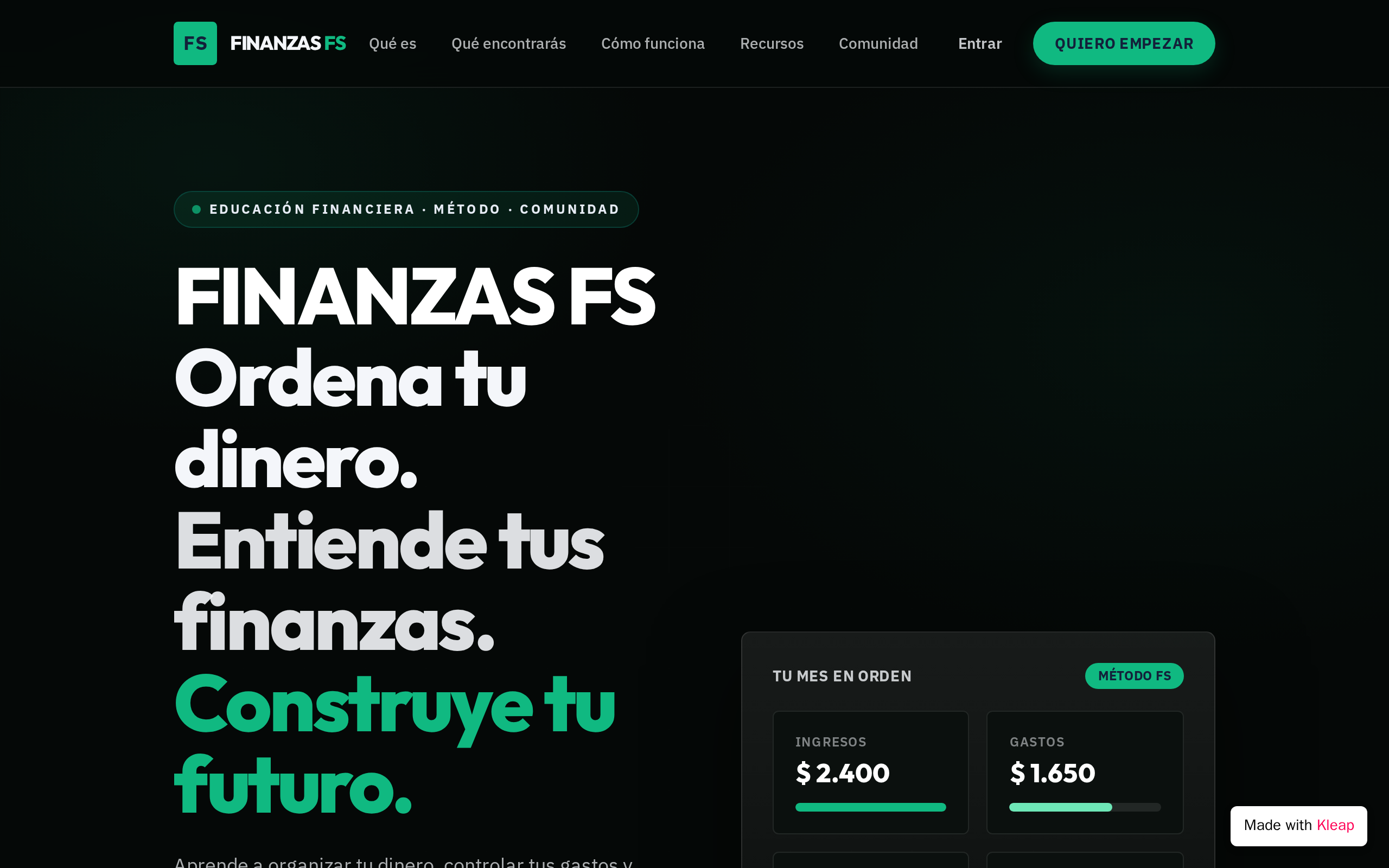 Finanzas FS website example