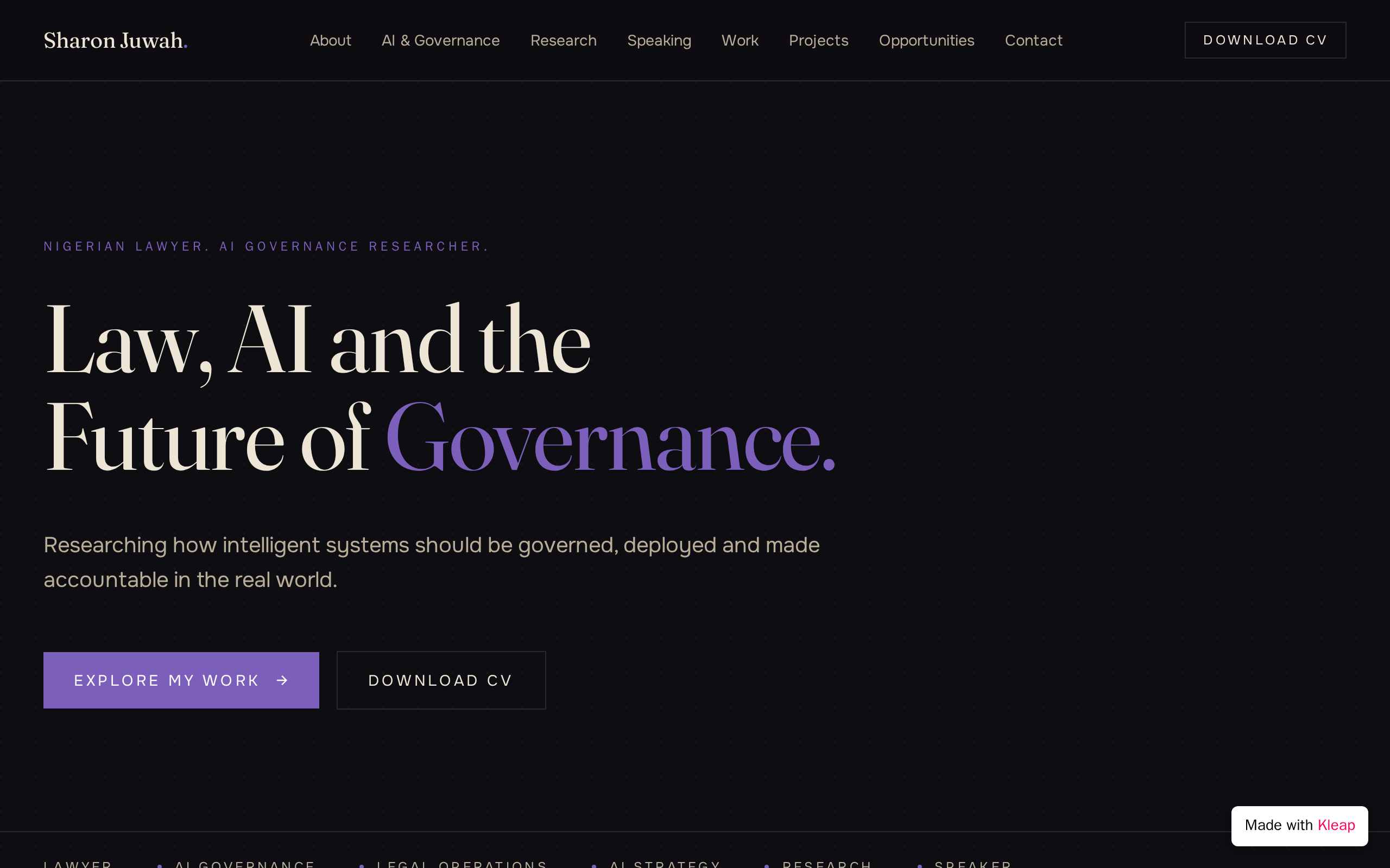 Sharon Juwah website example