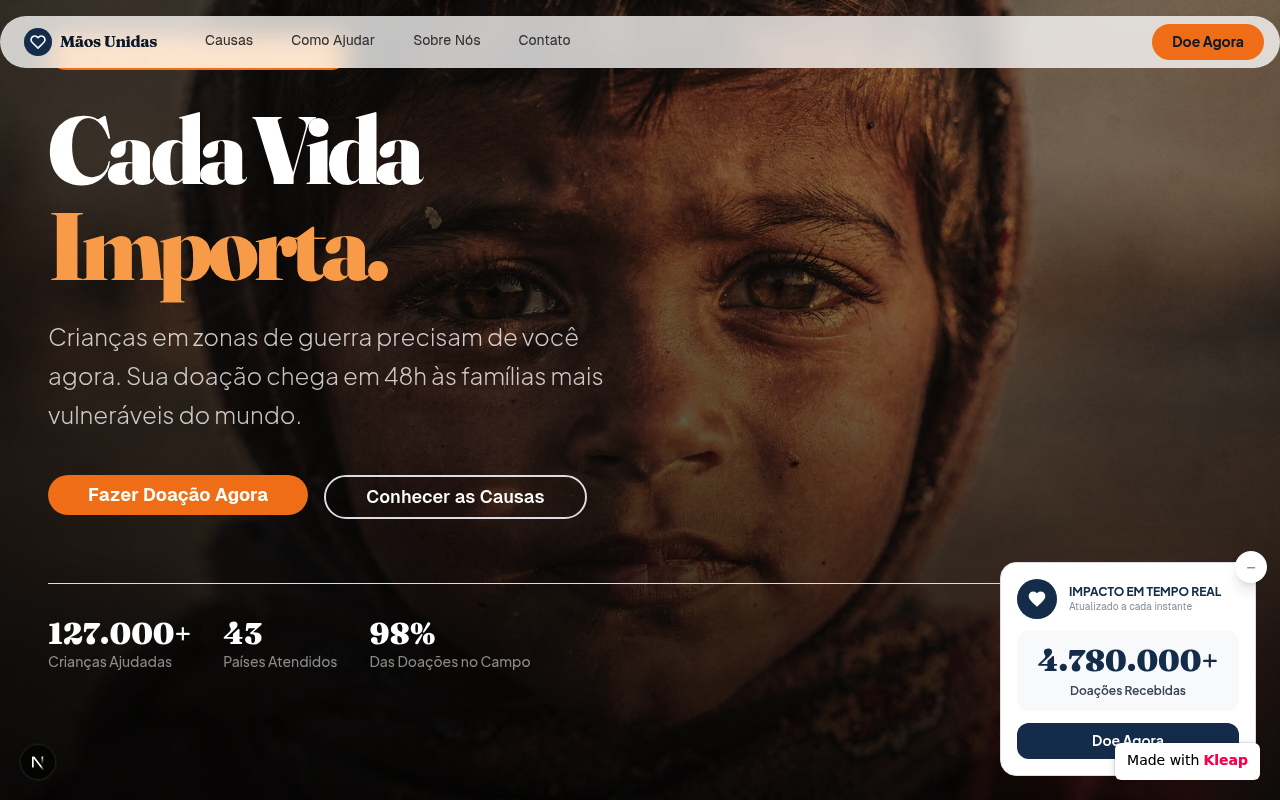 DOAÇÕES PARA CRINÇAS E DE AJUDA MANITARI website example