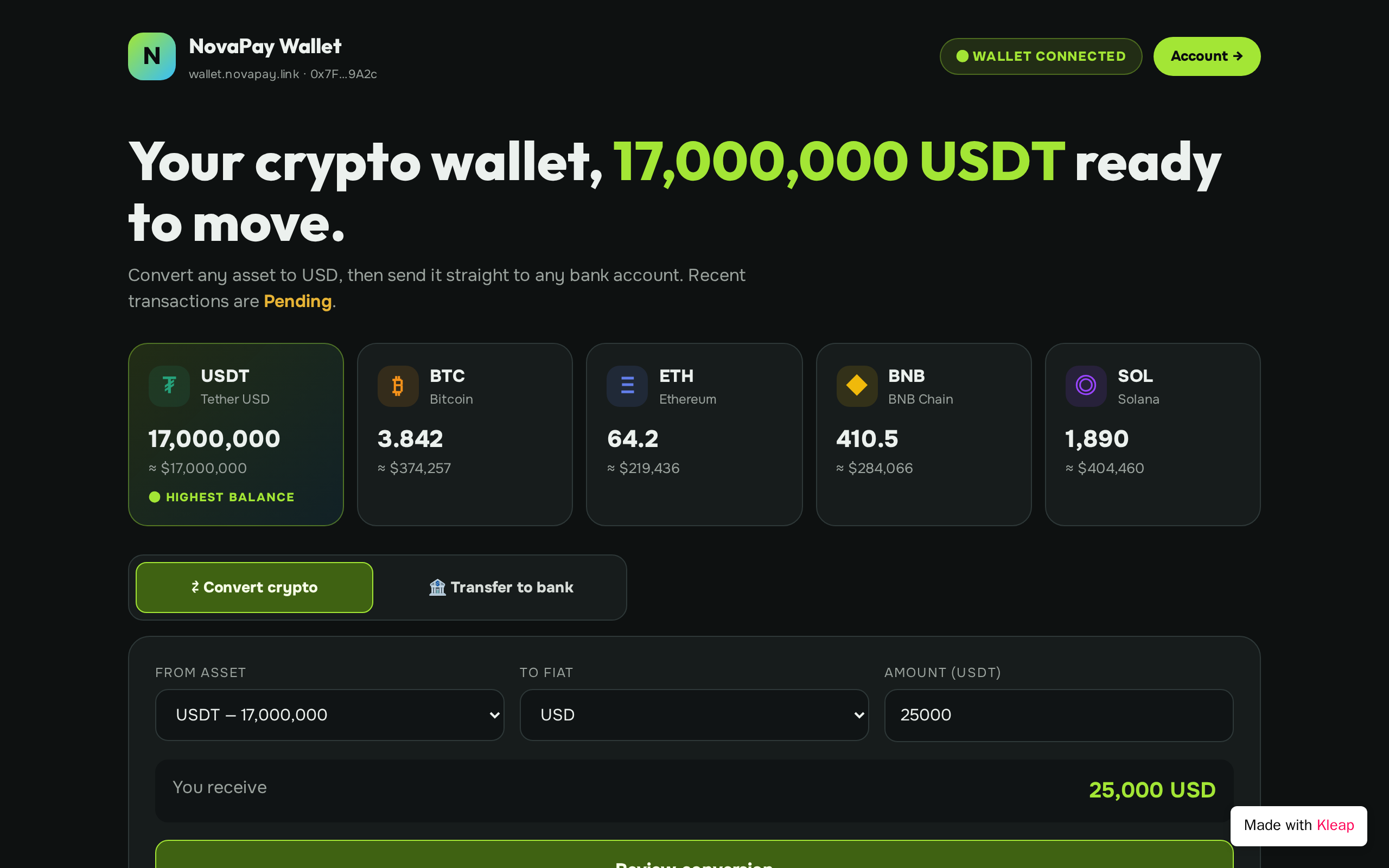 CryptoVault Pro website example