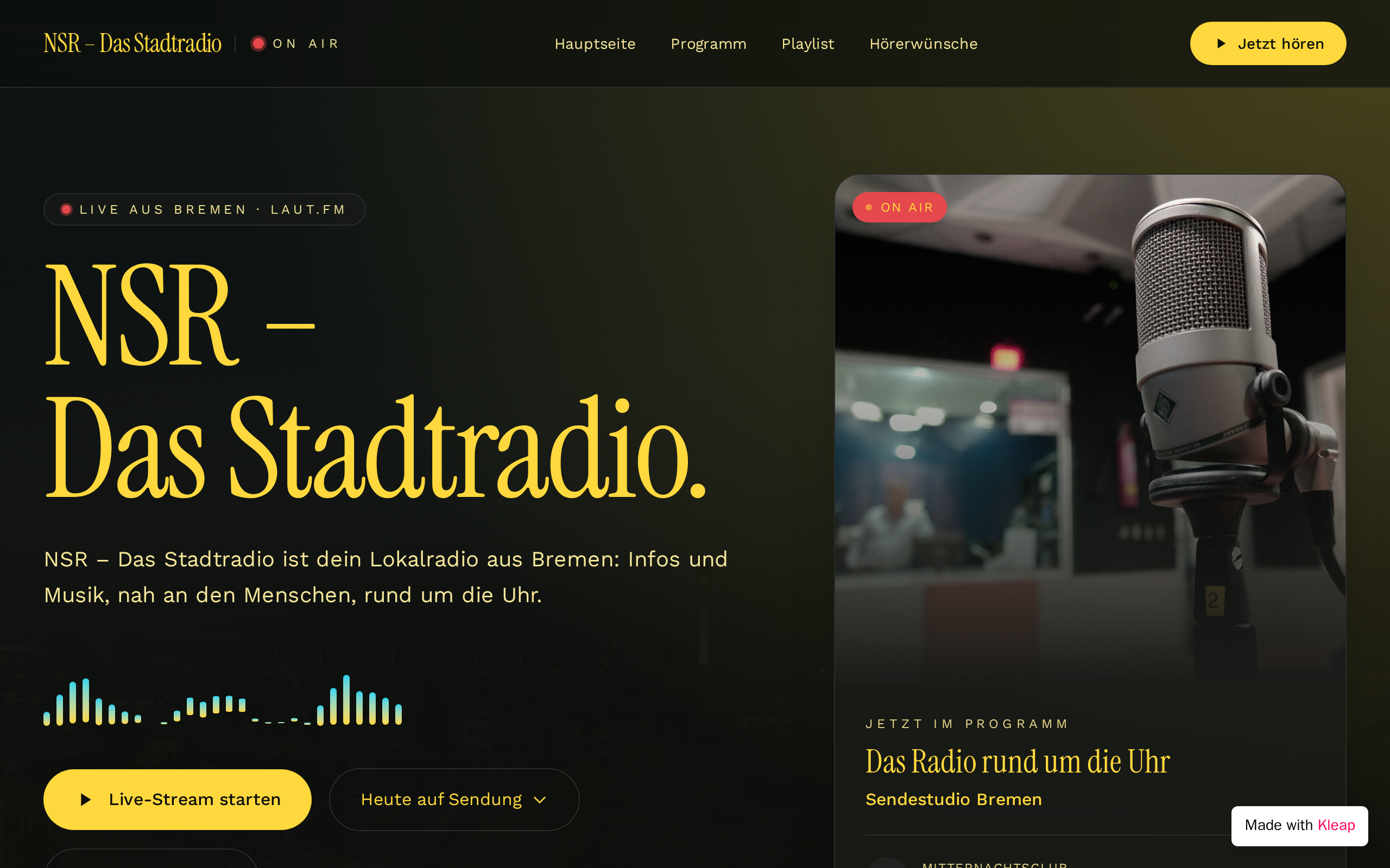 Radio Webseite website example