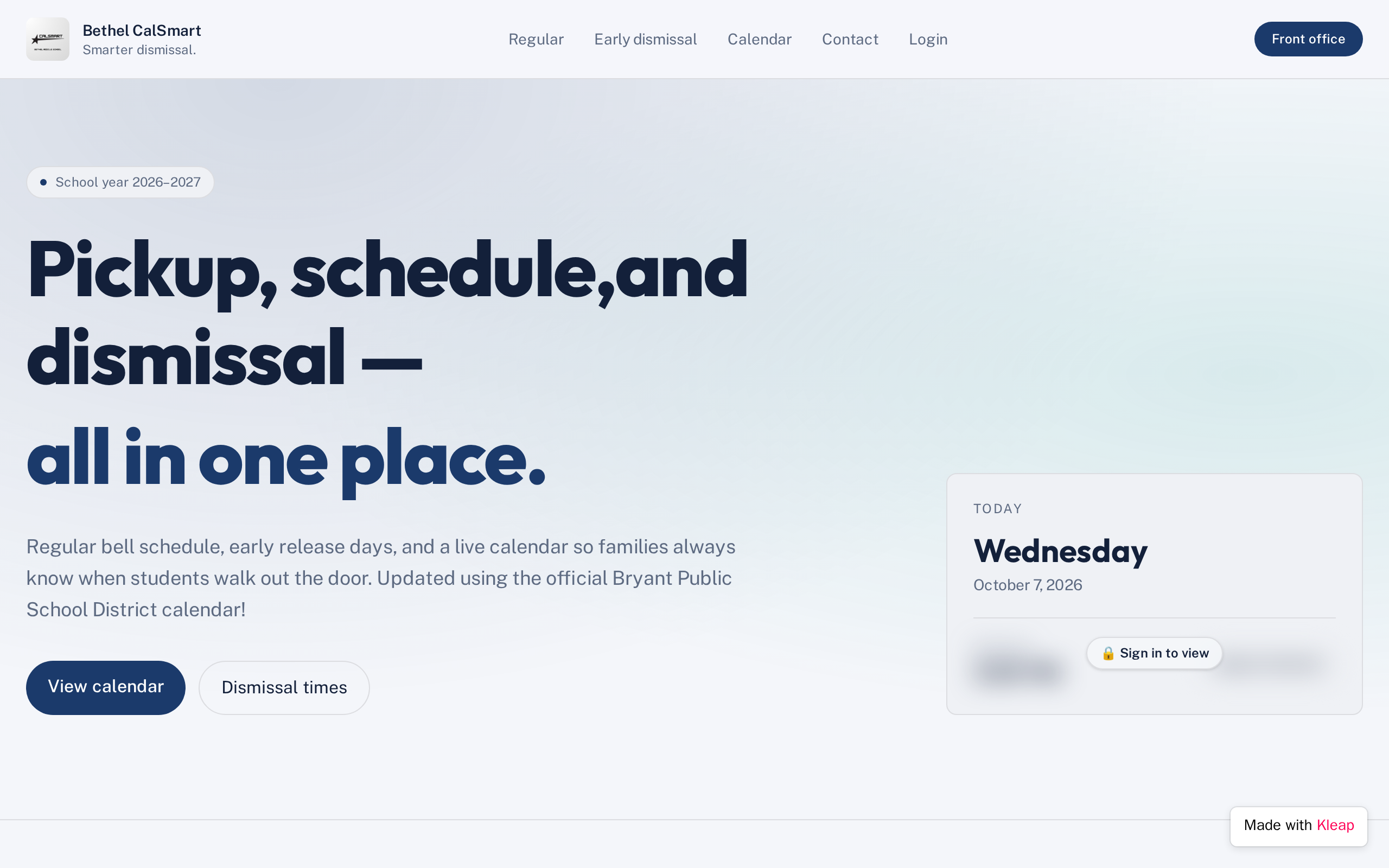 Bethel CalSmart website example