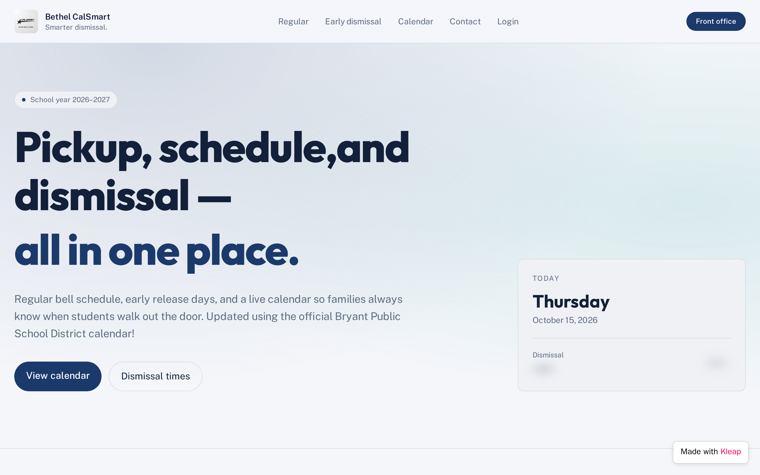 Bethel CalSmart website example