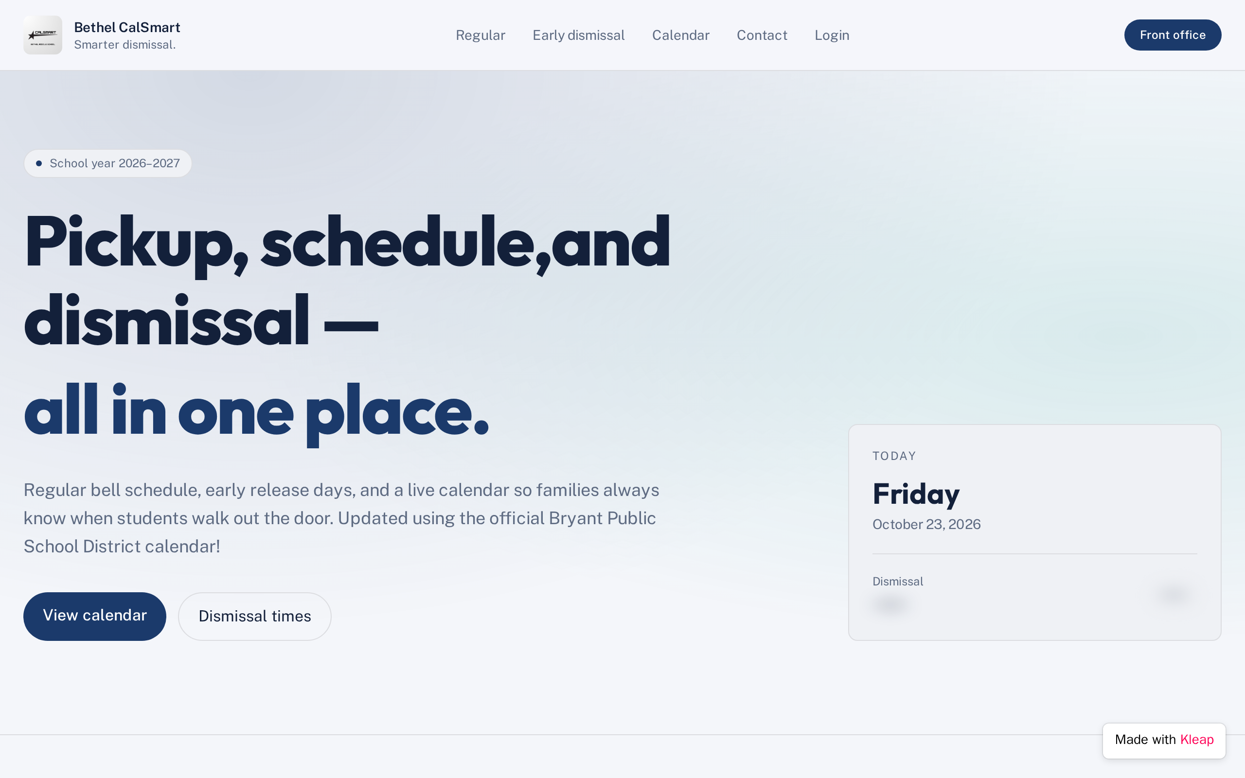Bethel CalSmart website example