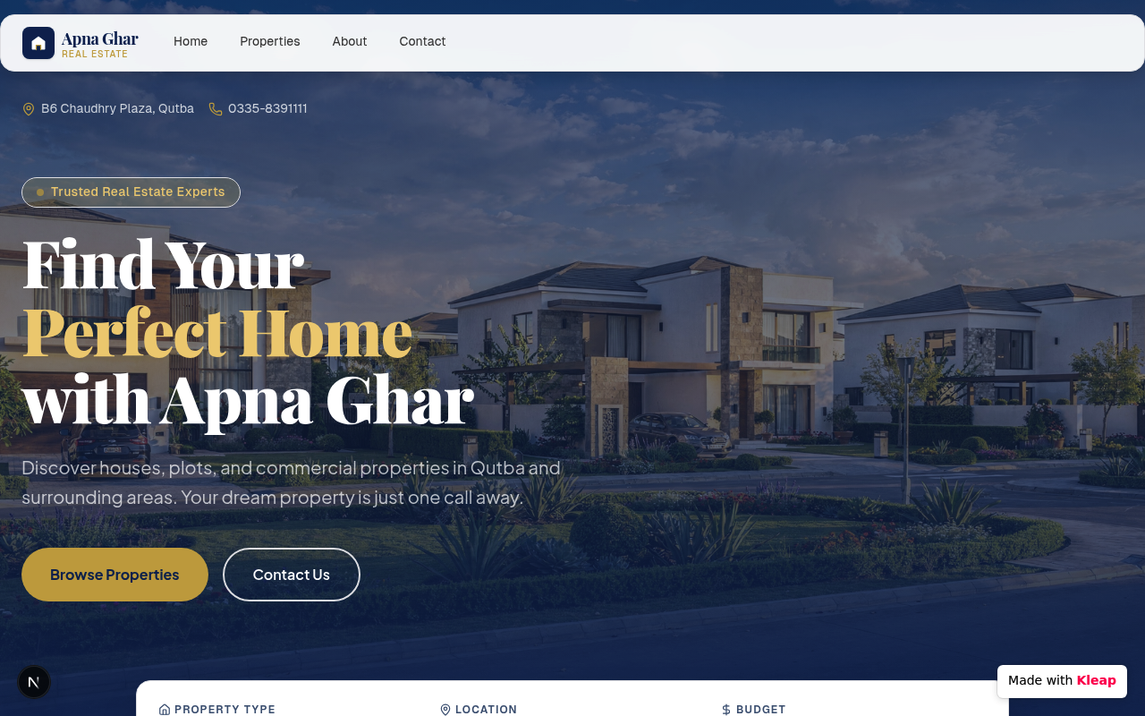 Apna Ghar website example