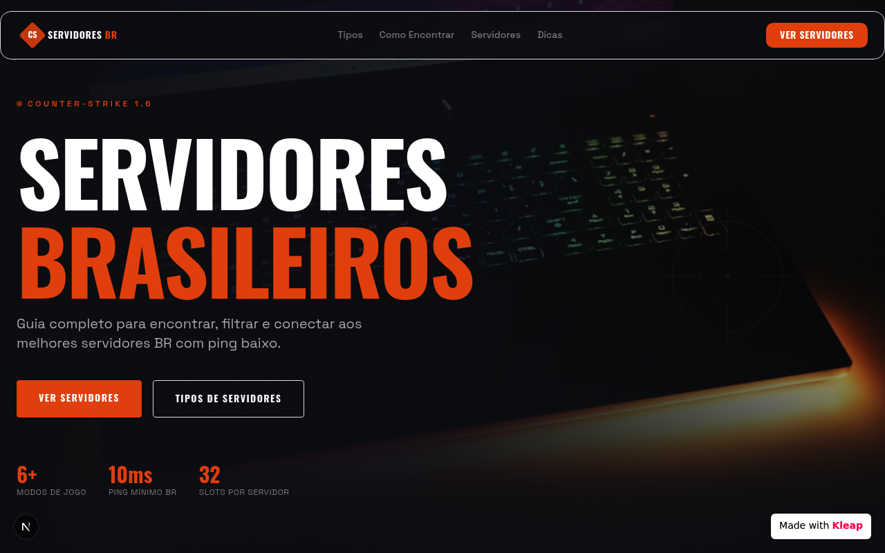 Find Servers website example
