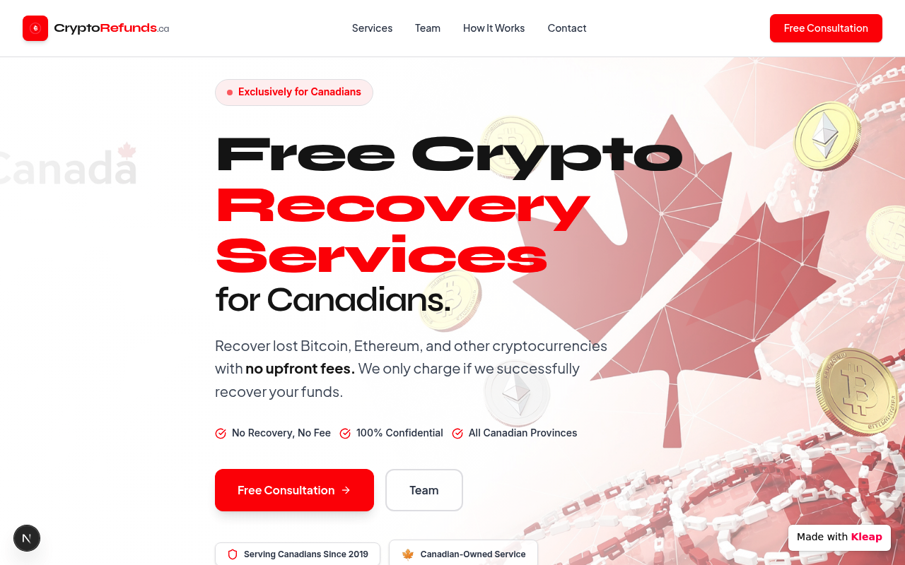 No Recovery, No Fee website example