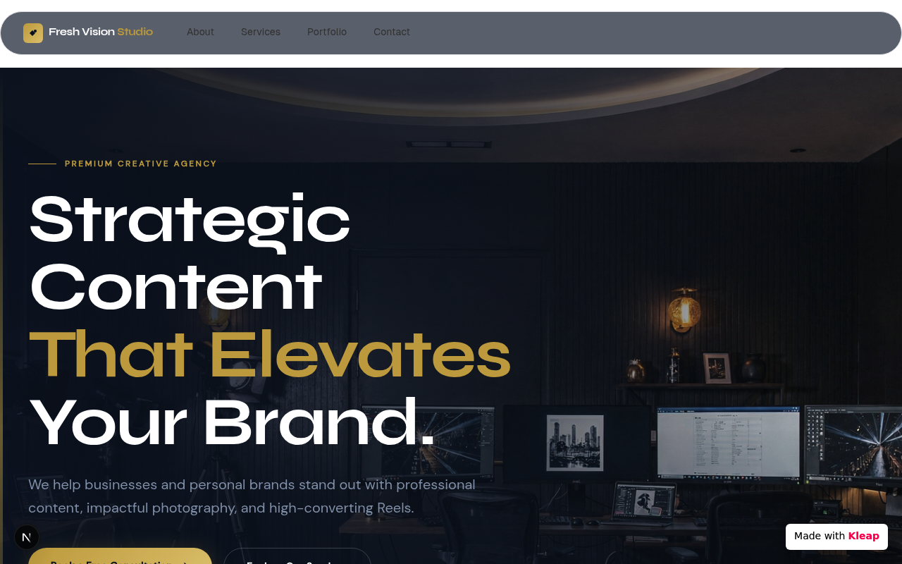 Fresh Vision Studio website example
