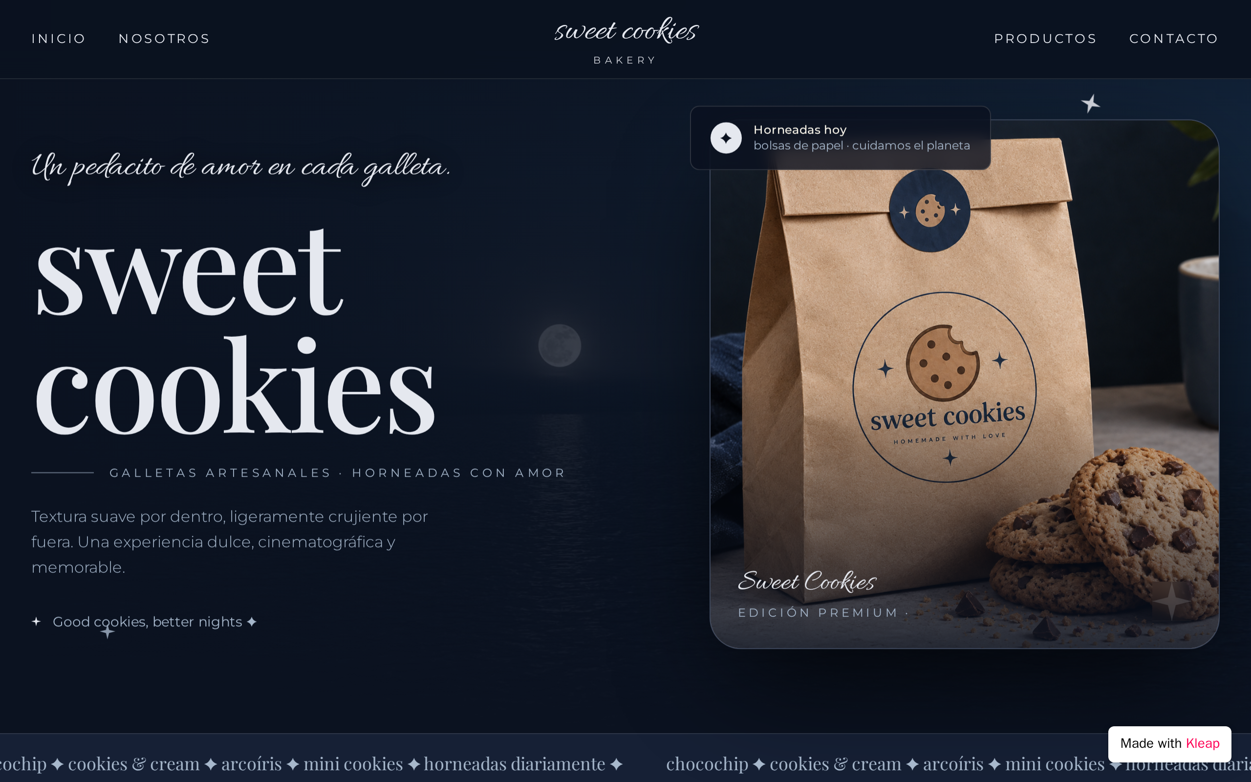Sweet Cookies website example