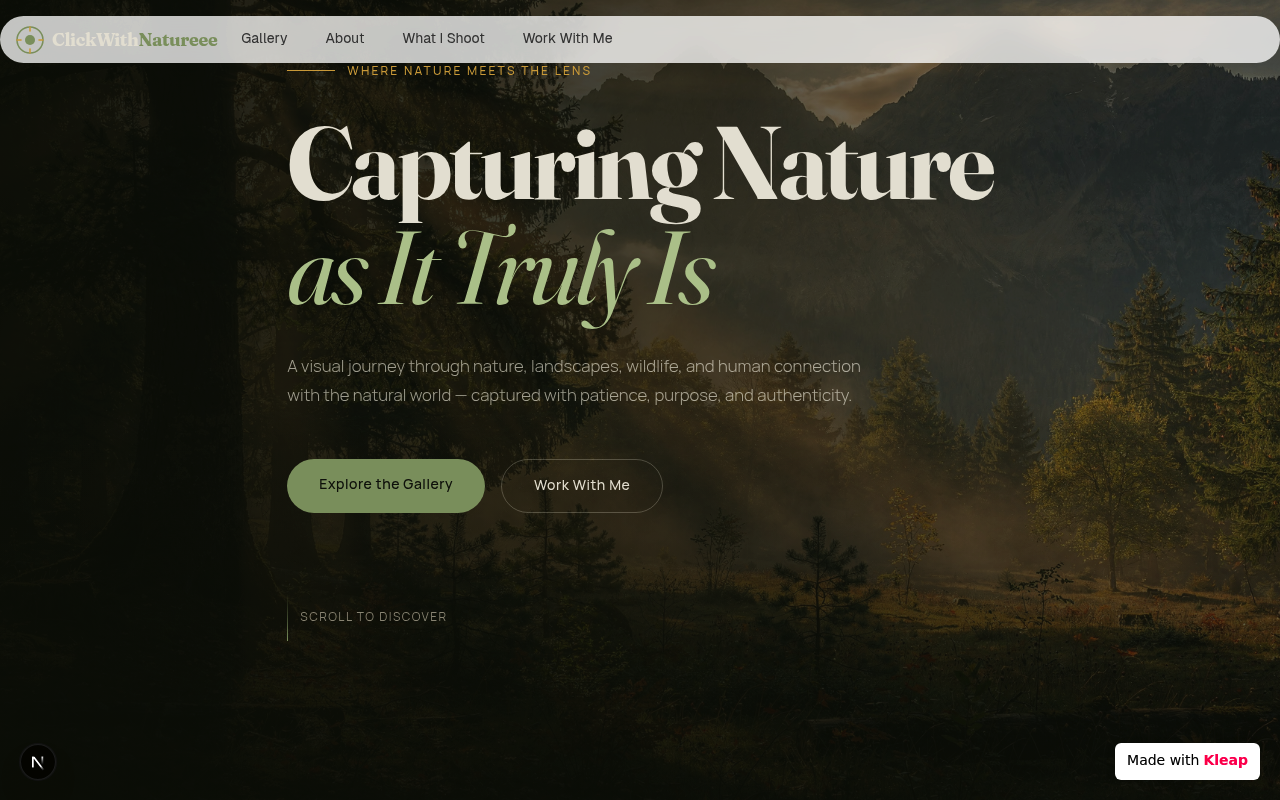 Capturing Nature website example